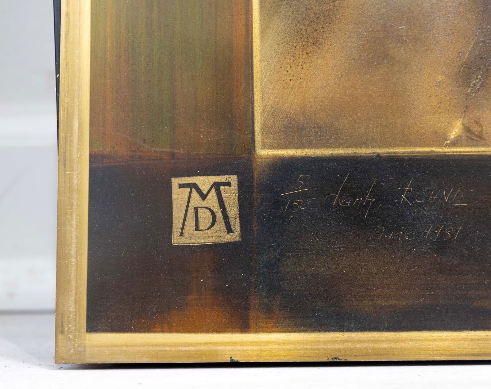 Bernhard Rohne for Mastercraft Brutalist Acid-Etched Metallic Wall Art 1970s - Thumbnail 7
