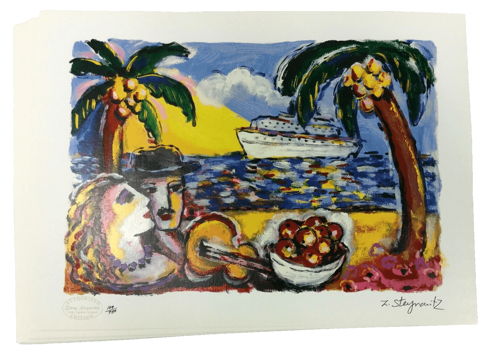 Modern Unframed Sunswept Sands Zamy Steynovitz Signed Seriolithograph on Paper