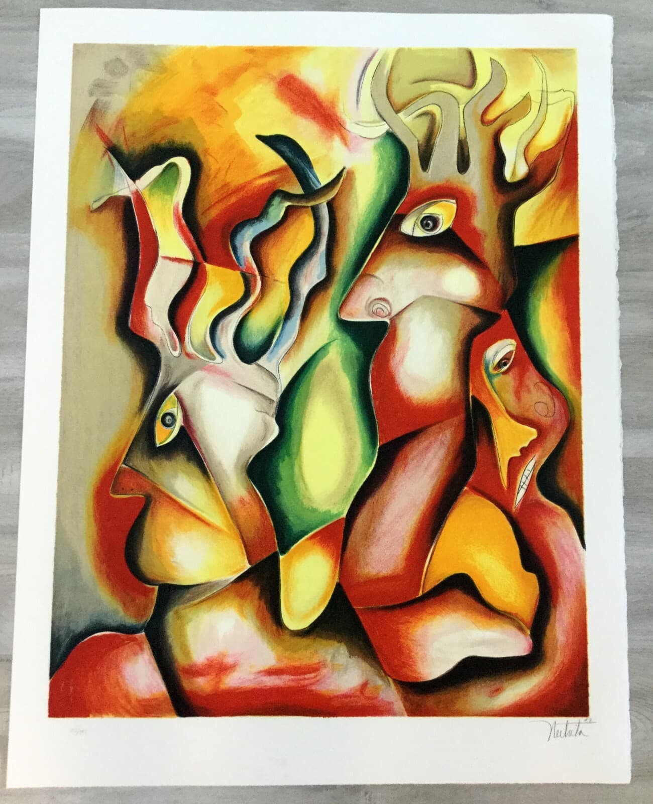 Contemporary Modernist Unframed Natures Roots Alexandra Nechita Signed Litho - Thumbnail 2