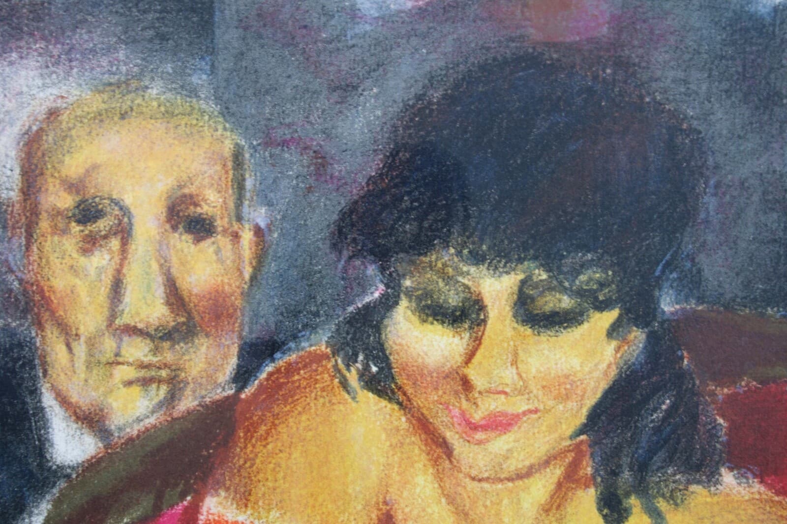 Remo Squillantini La Signora in Rosso Signed Lithograph 48/175 Framed 1980s - Thumbnail 5