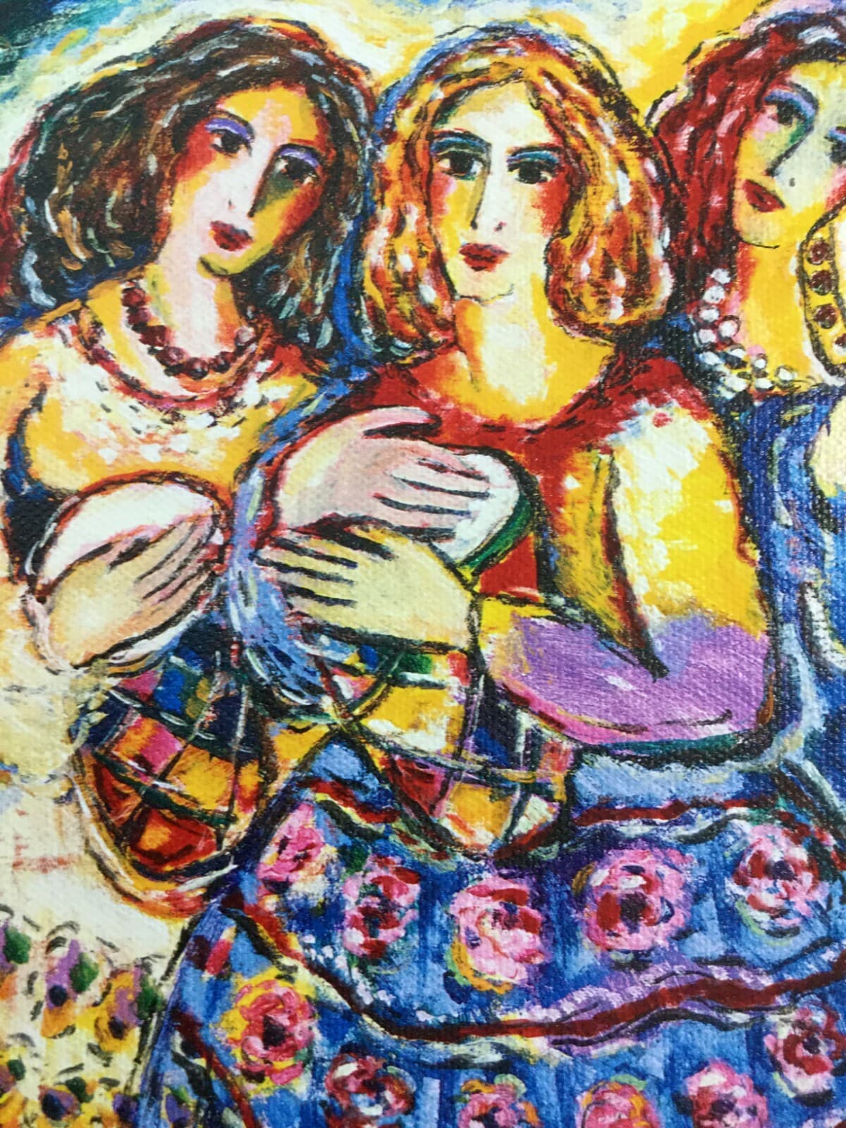 Modern Unframed 3 Women Musicians Zamy Steynovitz Signed Seriolithograph Canvas - Thumbnail 3