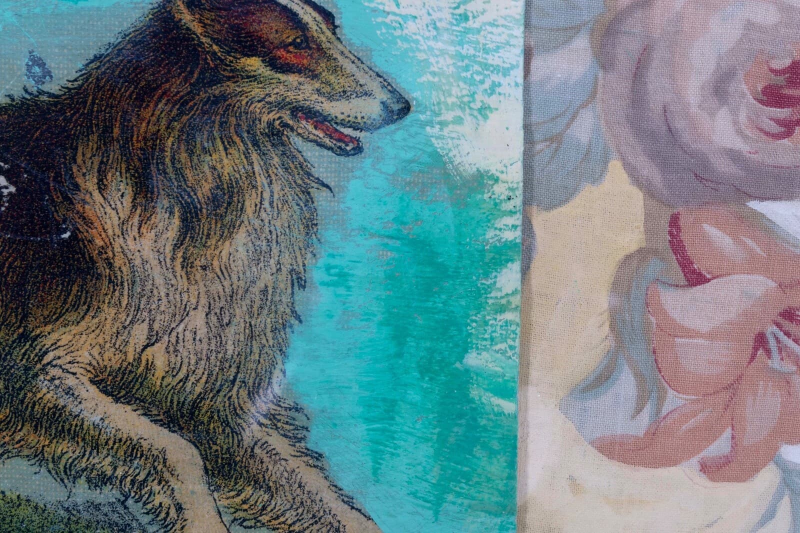 Randa Newland Untitled (Collie) Contemporary Mixed Media & Collage Framed 2002 - Thumbnail 8