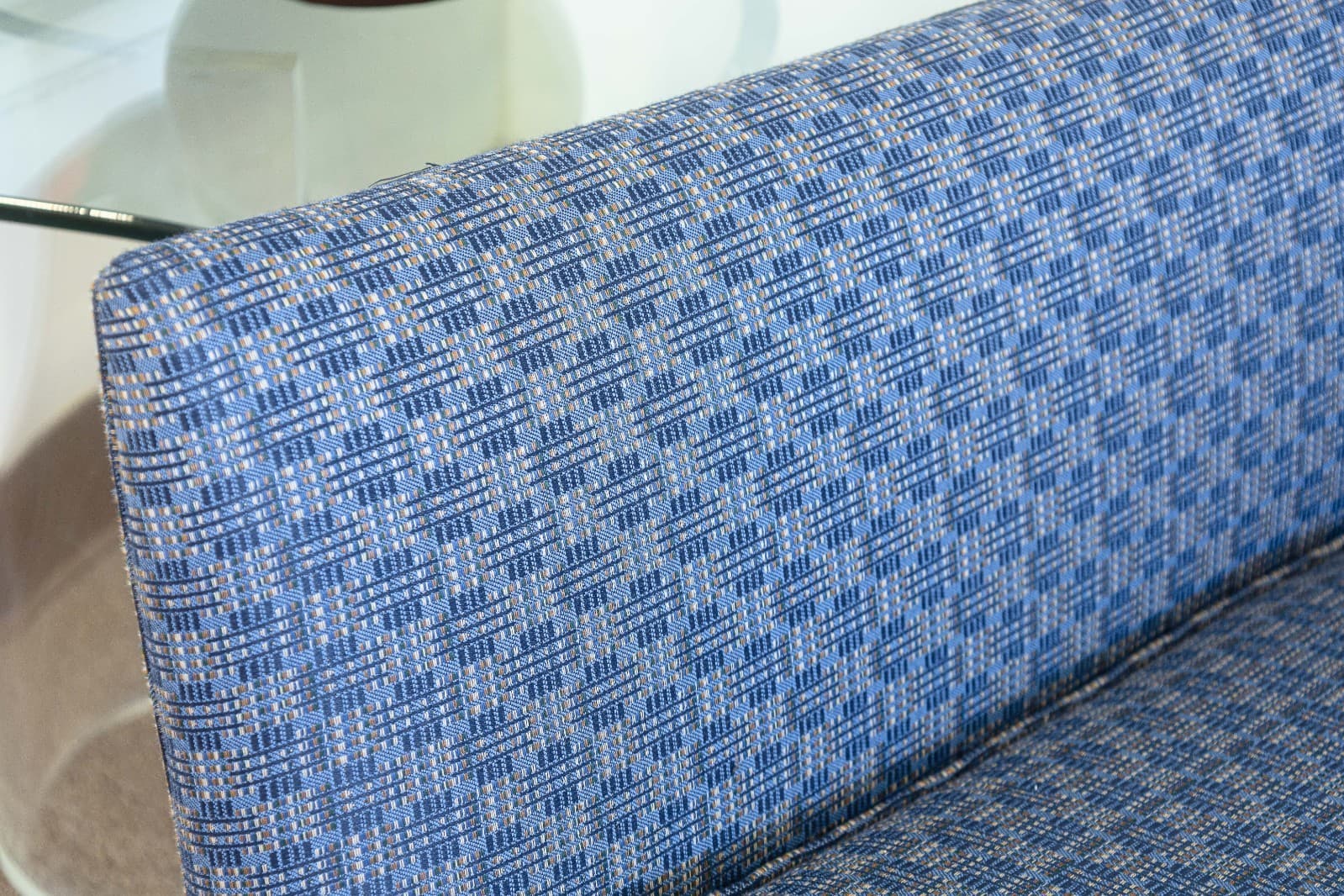 Vintage Paul McCobb Pagoda Blue Fabric Mid Century Modern Sofa - Thumbnail 6