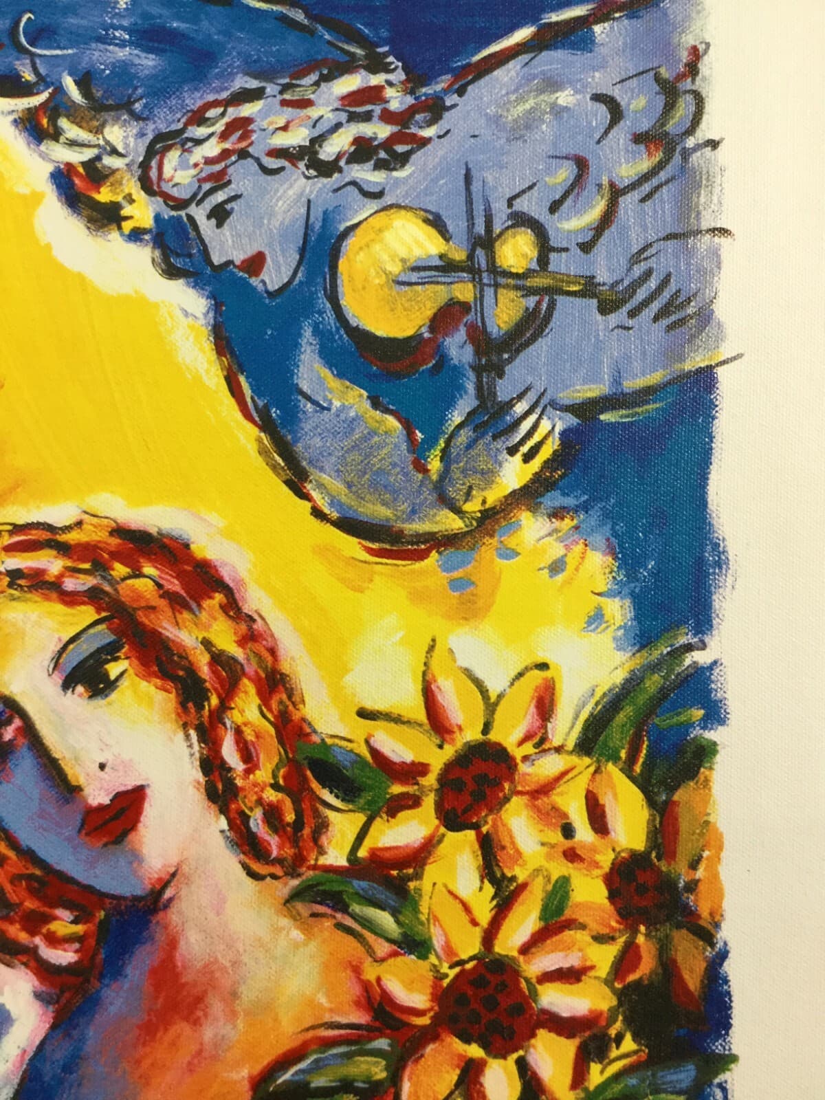Modern Unframed Angelic Onlooker Zamy Steynovitz SIgned Seriolithograph Canvas - Thumbnail 3