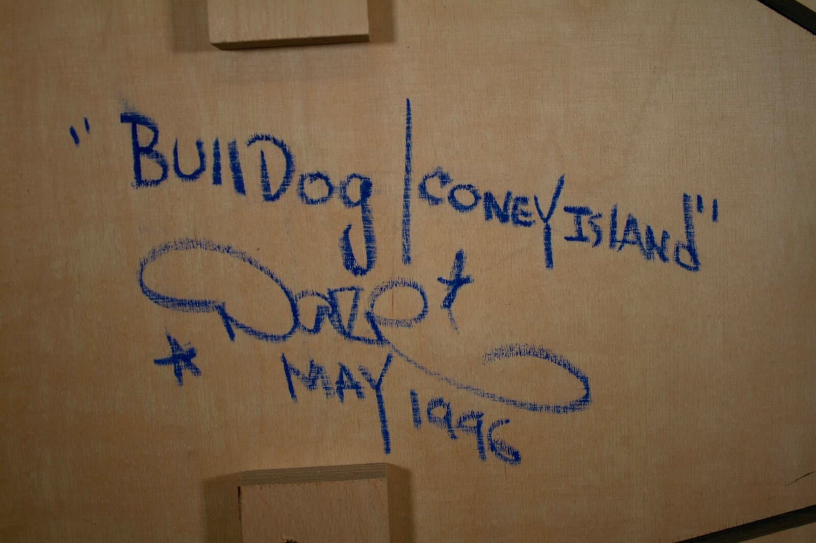DAZE Chris Ellis Bulldog Coney Island Signed Graffiti St Art Portrait on Wood - Thumbnail 11
