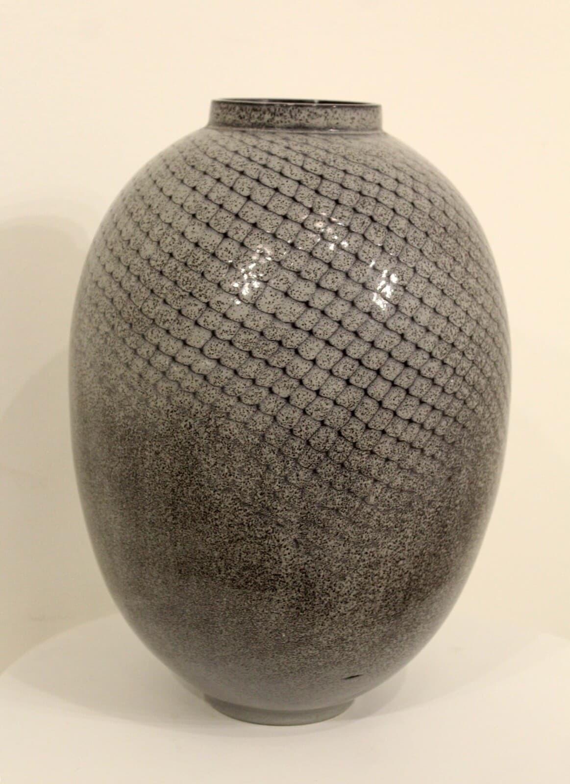 Postmodern Large Blue Glazed Decorative Vase - Thumbnail 4