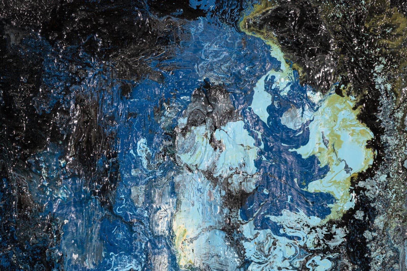 Pair of Modernist Impasto Encaustic Abstract Oil Paintings Signed J. Lehr 1970s - Thumbnail 5