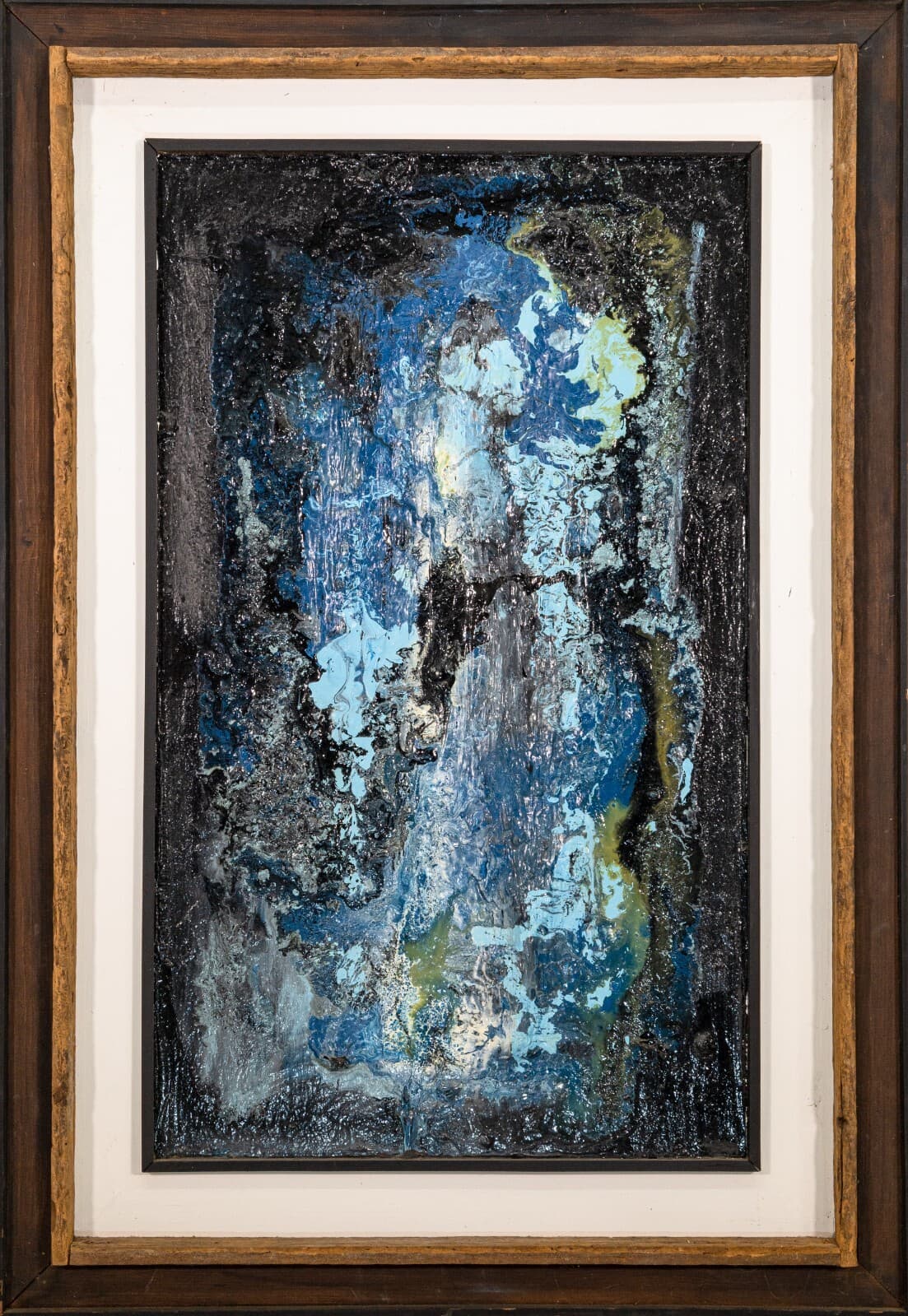 Pair of Modernist Impasto Encaustic Abstract Oil Paintings Signed J. Lehr 1970s - Thumbnail 2