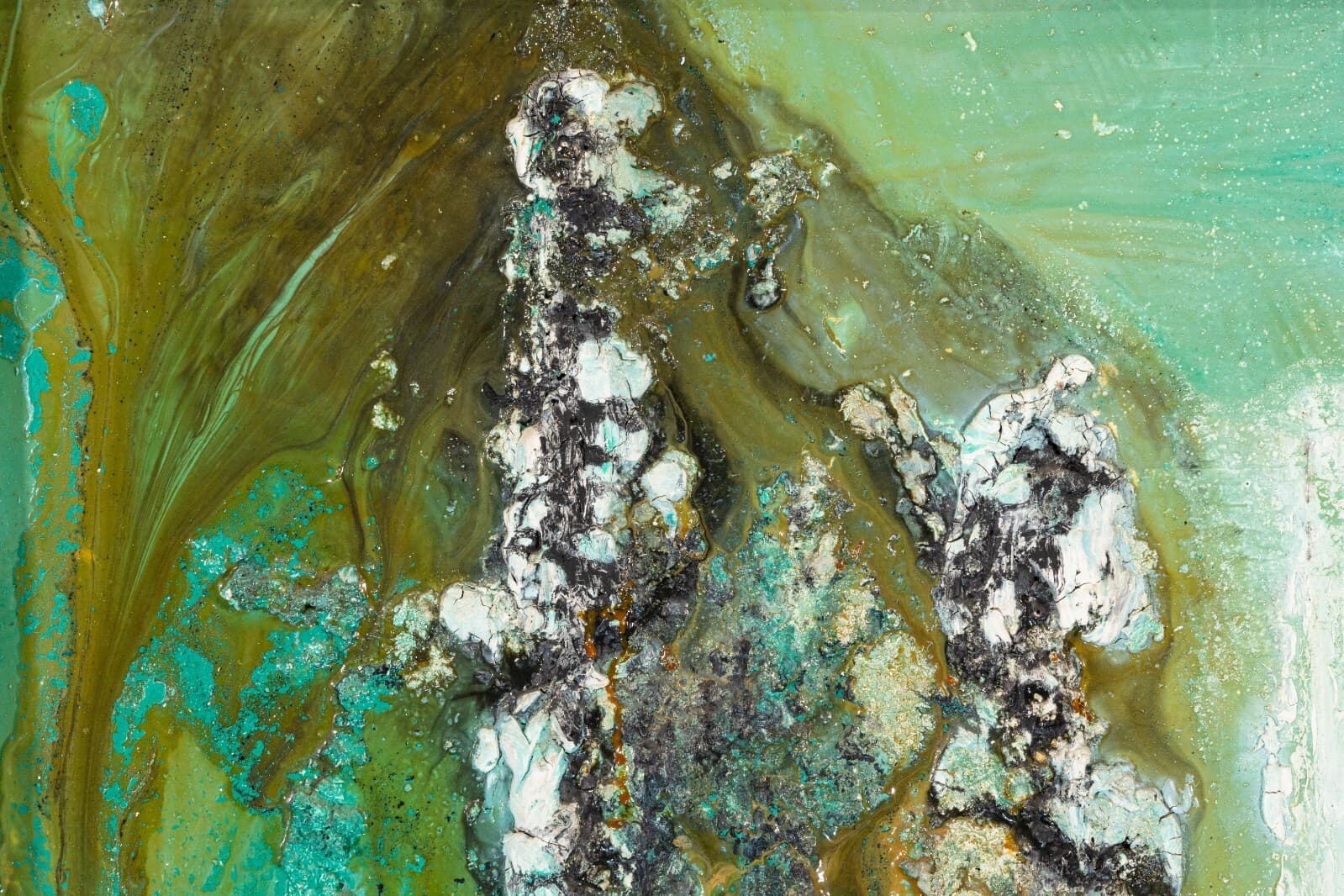 Pair of Modernist Impasto Encaustic Abstract Oil Paintings Signed J. Lehr 1970s - Thumbnail 12