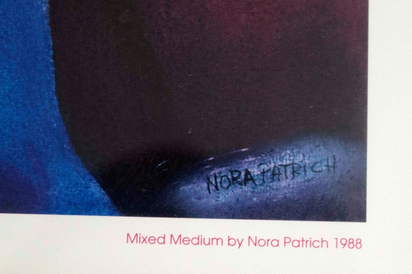 Contemporary Modern Framed Lithograph Signed Nora Patrich Veiled Woman 1980s - Thumbnail 7