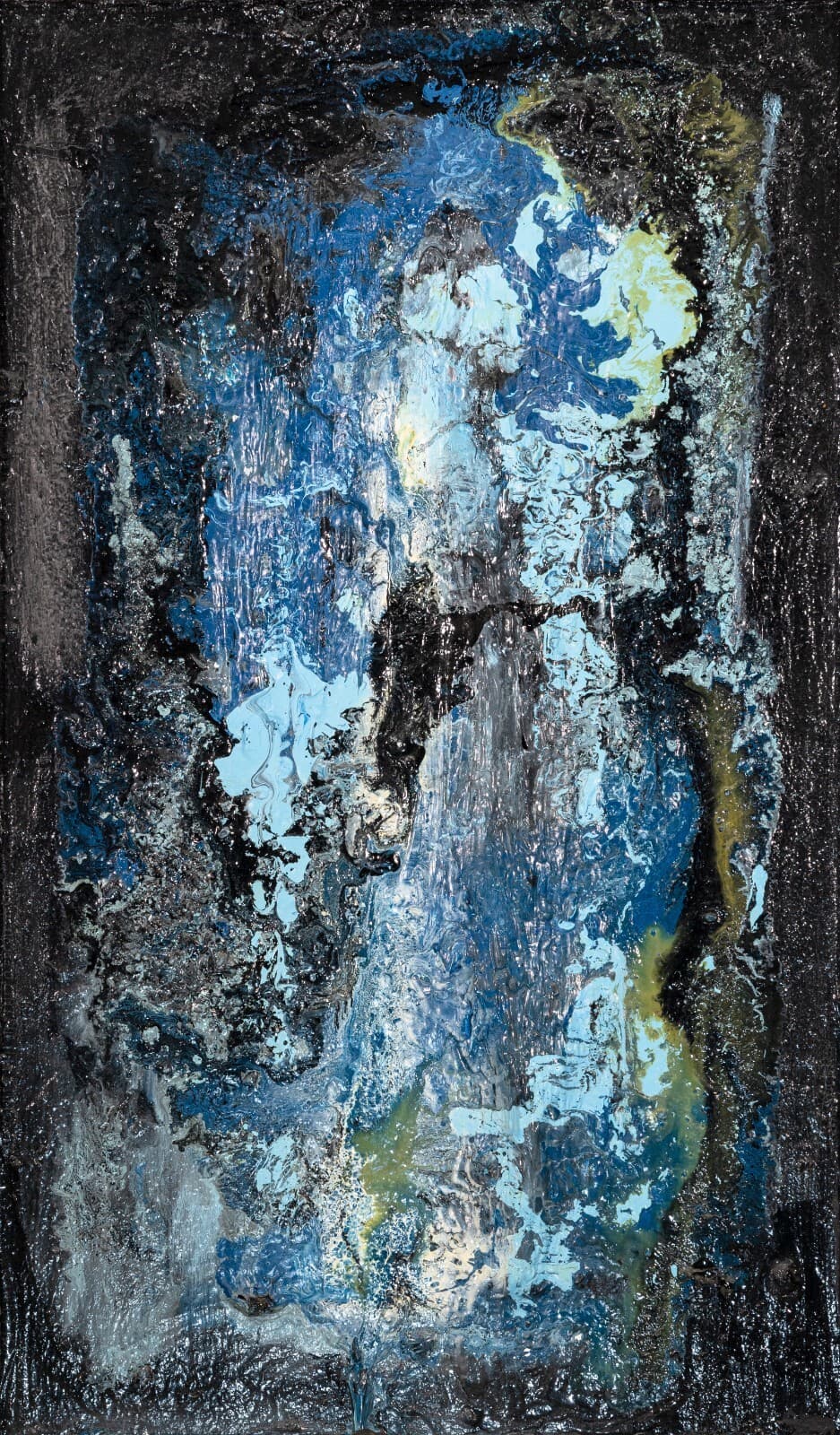 Pair of Modernist Impasto Encaustic Abstract Oil Paintings Signed J. Lehr 1970s - Thumbnail 3