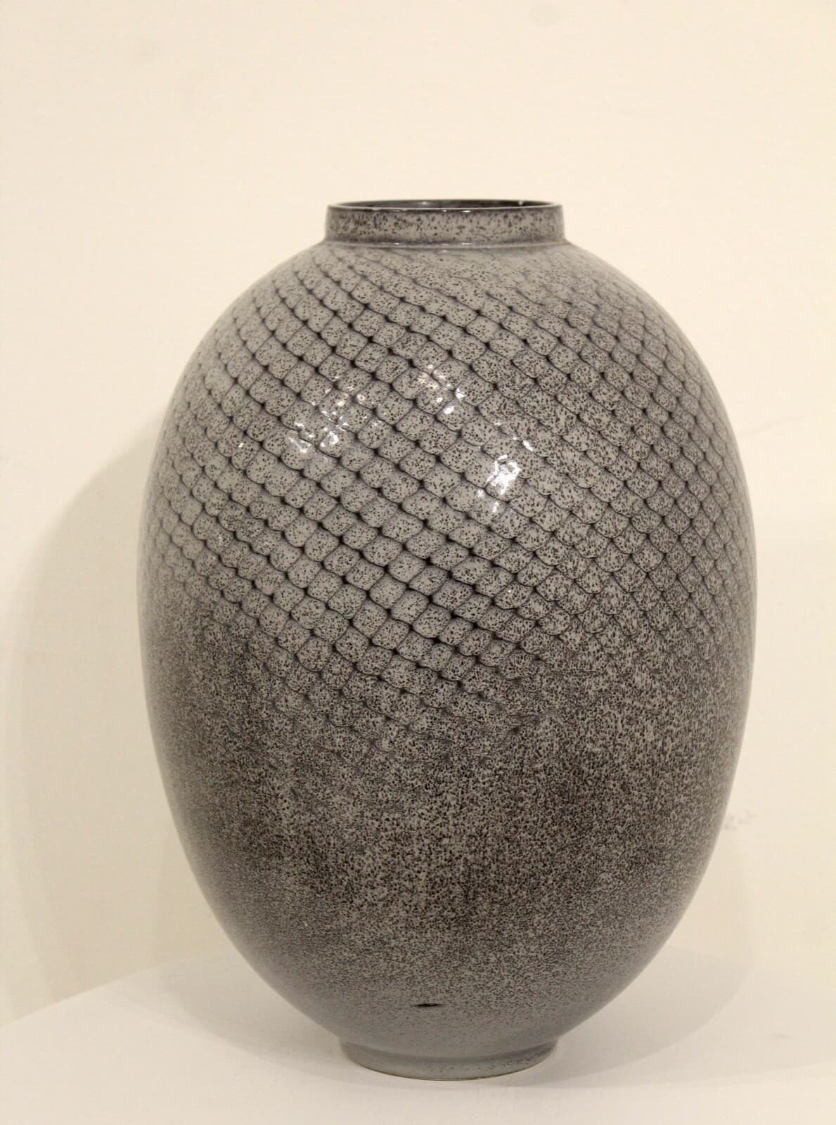 Postmodern Large Blue Glazed Decorative Vase - Thumbnail 2