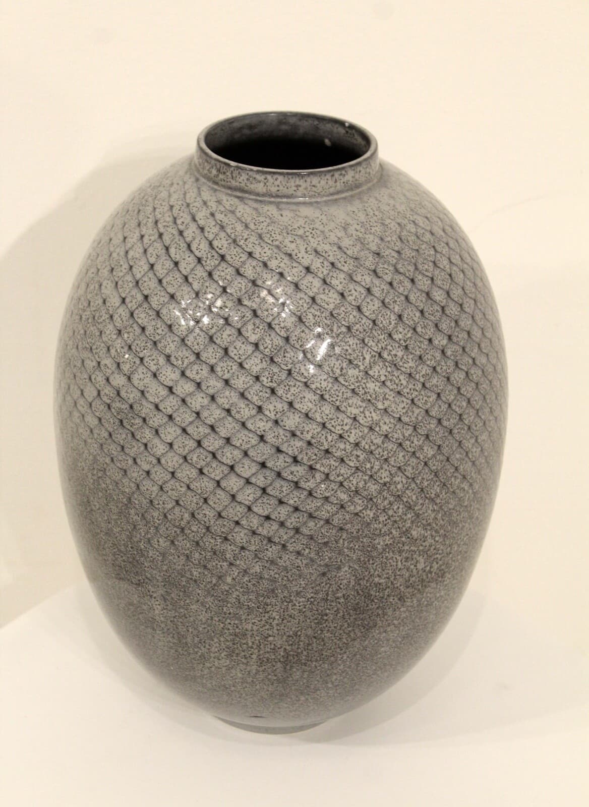 Postmodern Large Blue Glazed Decorative Vase - Thumbnail 3