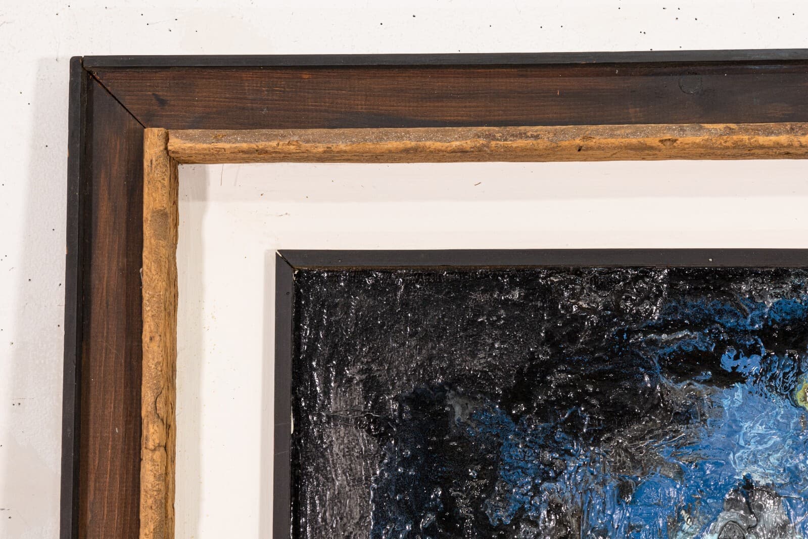 Pair of Modernist Impasto Encaustic Abstract Oil Paintings Signed J. Lehr 1970s - Thumbnail 4