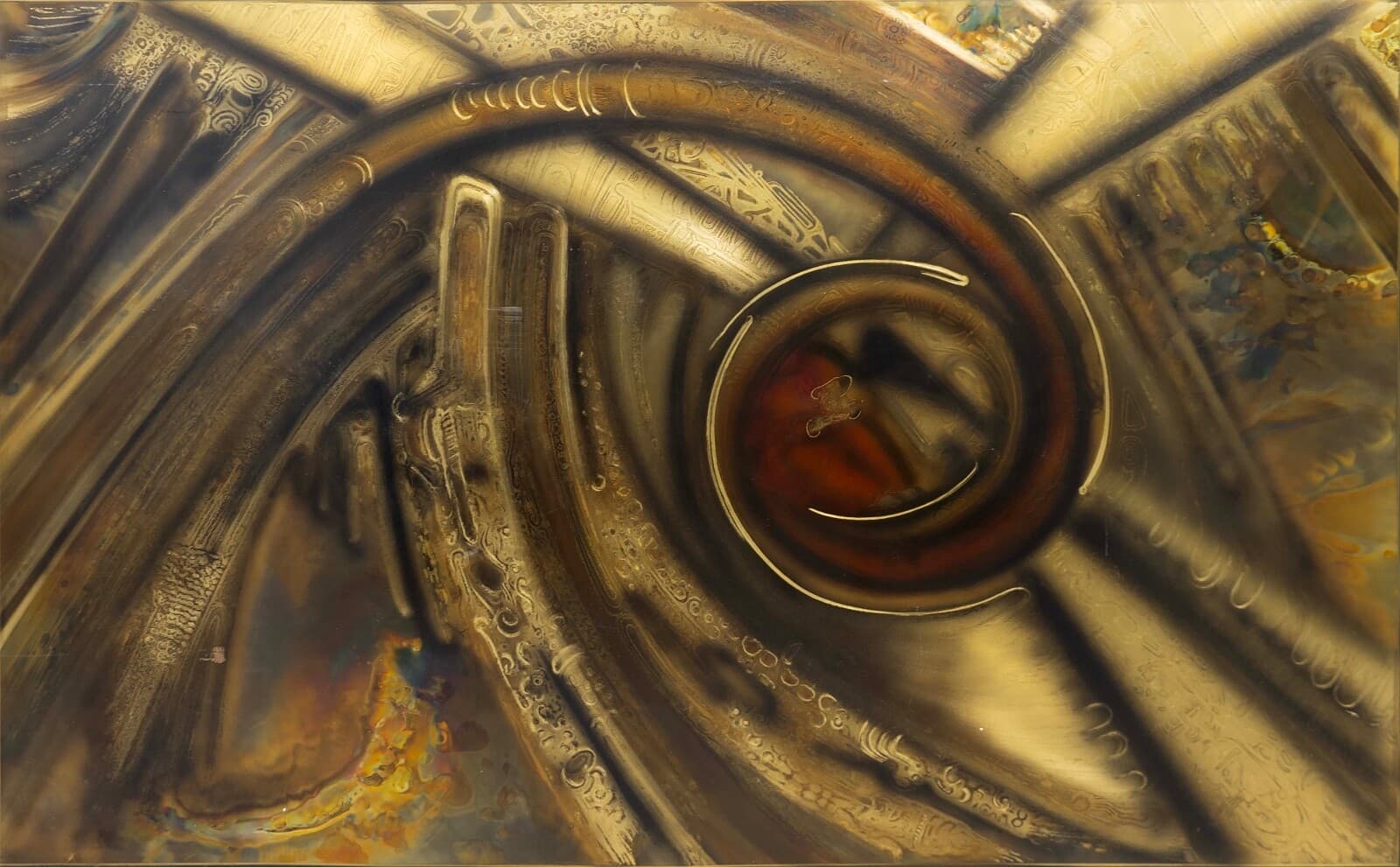 Bernhard Rohne for Mastercraft Brutalist Acid-Etched Metallic Wall Art 1970s - Thumbnail 2