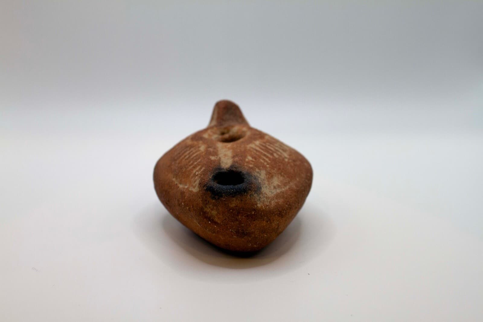 Pre-Columbian Ancient Boat-Shaped Terracotta Pottery Oil Lamp Historic Artifact - Thumbnail 3