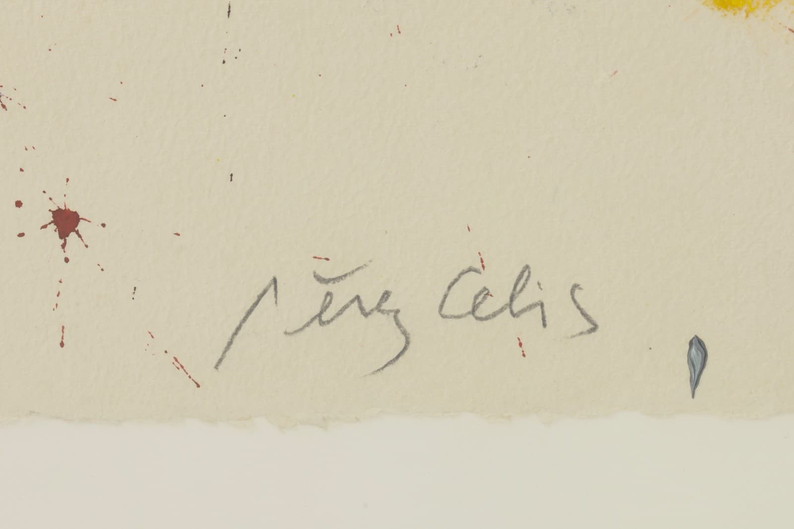 Perez Celis New York 1990 Signed Painting on Paper Abstract Expressionism Framed - Thumbnail 6