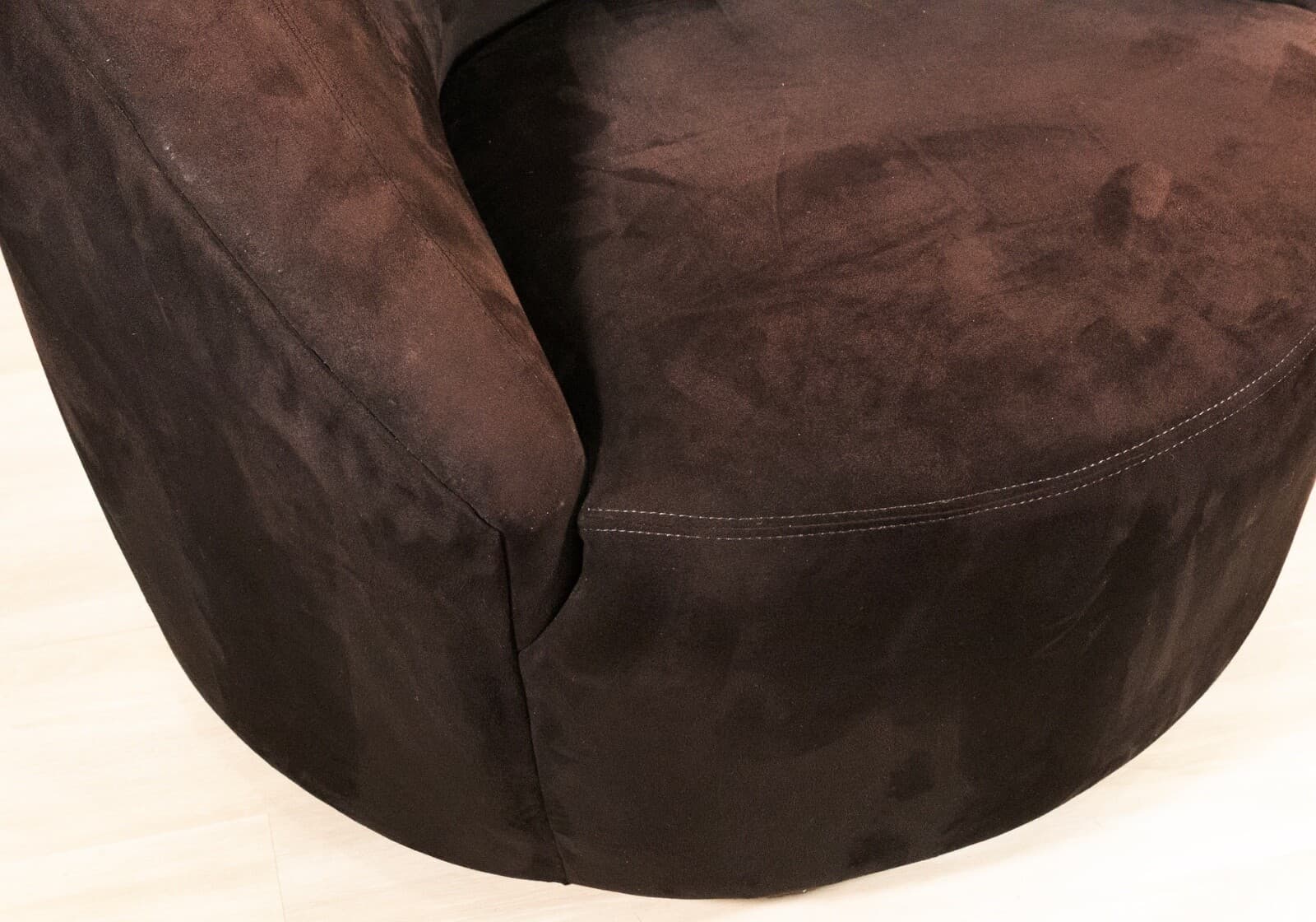 Dark brown Vladimir Kagan Modern Swivel Nautilus Lounge Chair With Ottoman - Thumbnail 7
