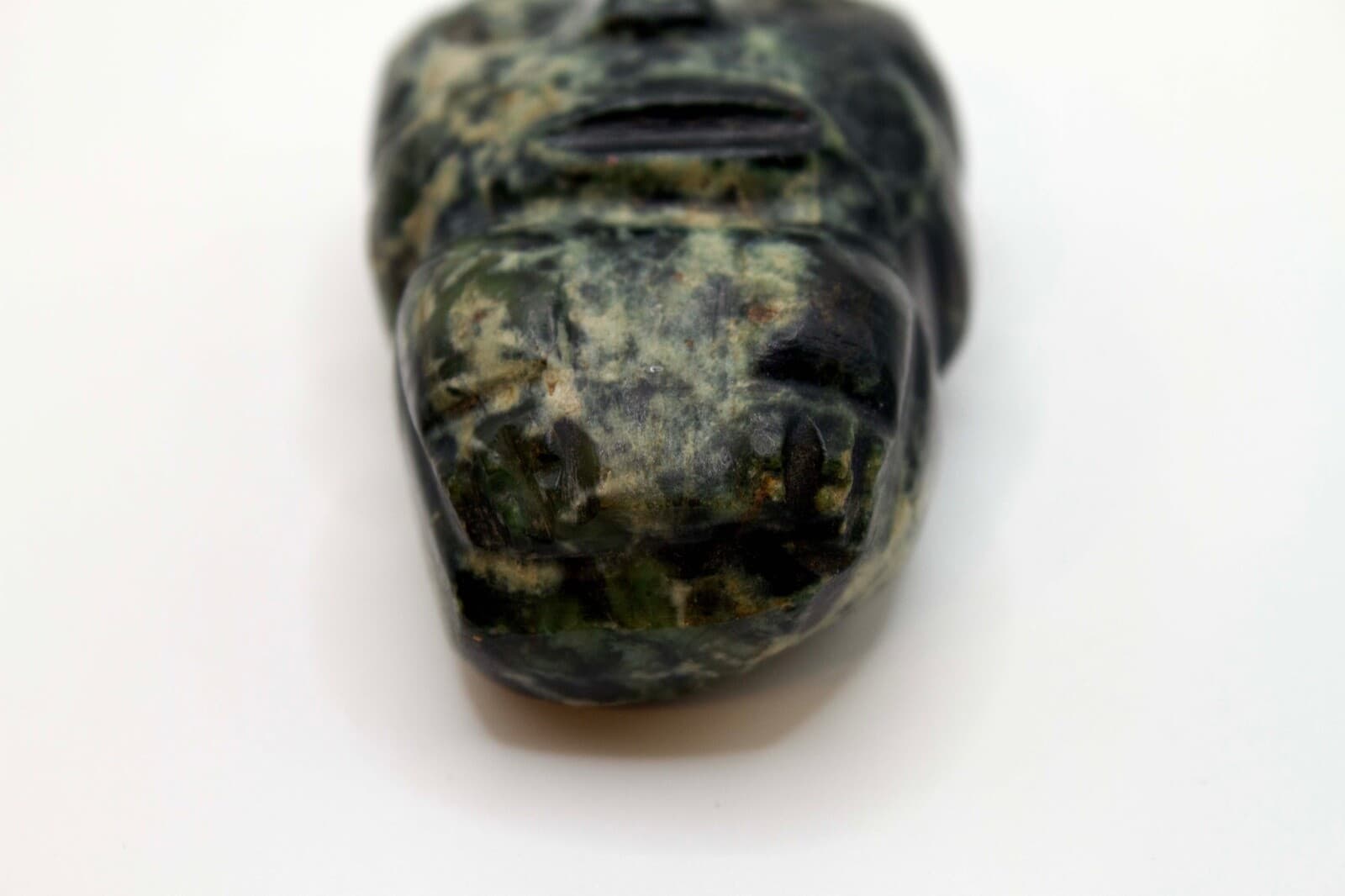 Pre-Columbian Mexico Mayan Carved Mask in Stone Historic Artifact Late Classic - Thumbnail 5