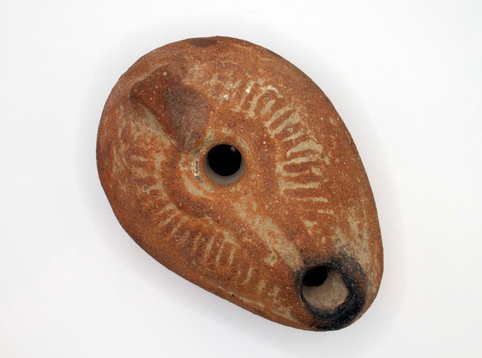 Pre-Columbian Ancient Boat-Shaped Terracotta Pottery Oil Lamp Historic Artifact - Thumbnail 6