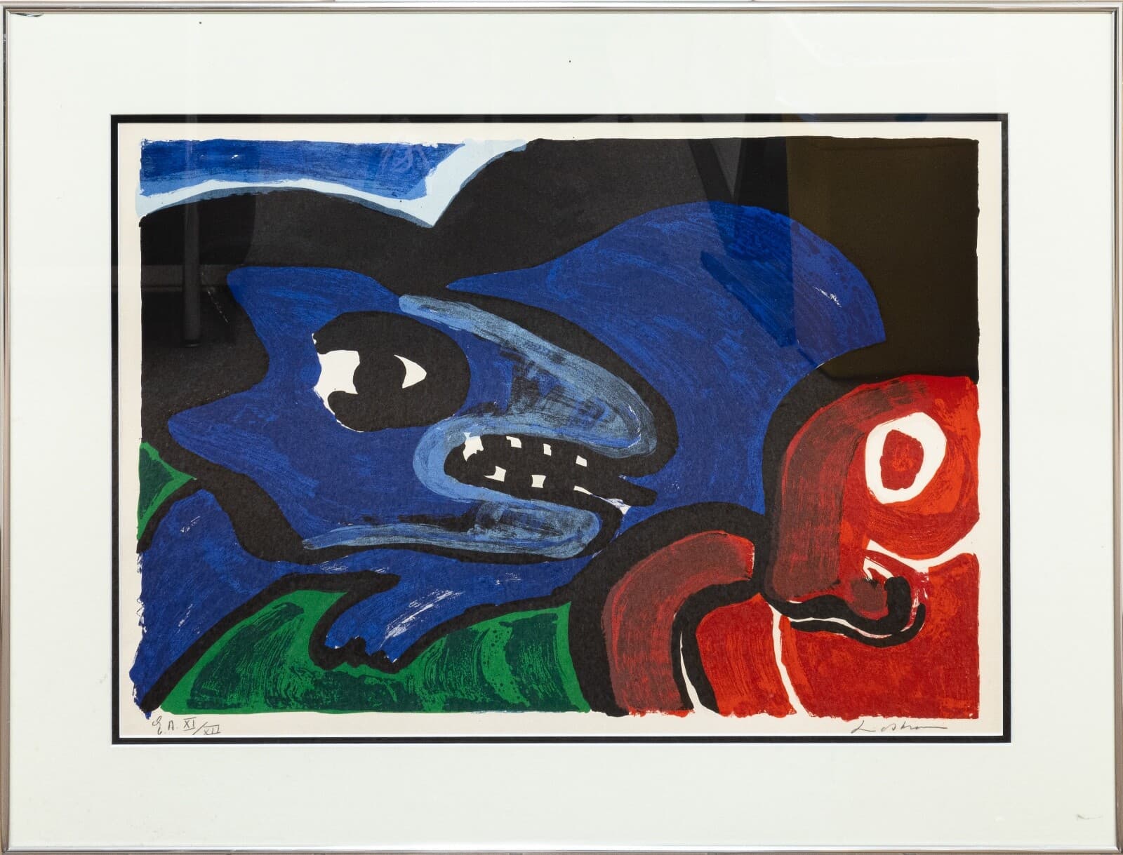 Bengt Lindström Composition, Tête d'Animal Signed Lithograph E.A. XI/XII Framed - Thumbnail 2