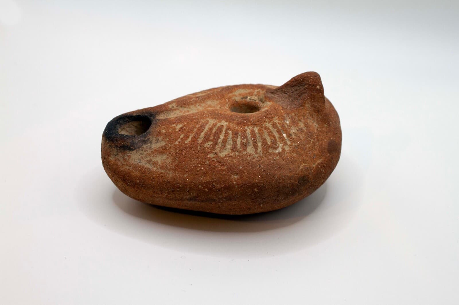 Pre-Columbian Ancient Boat-Shaped Terracotta Pottery Oil Lamp Historic Artifact - Thumbnail 8