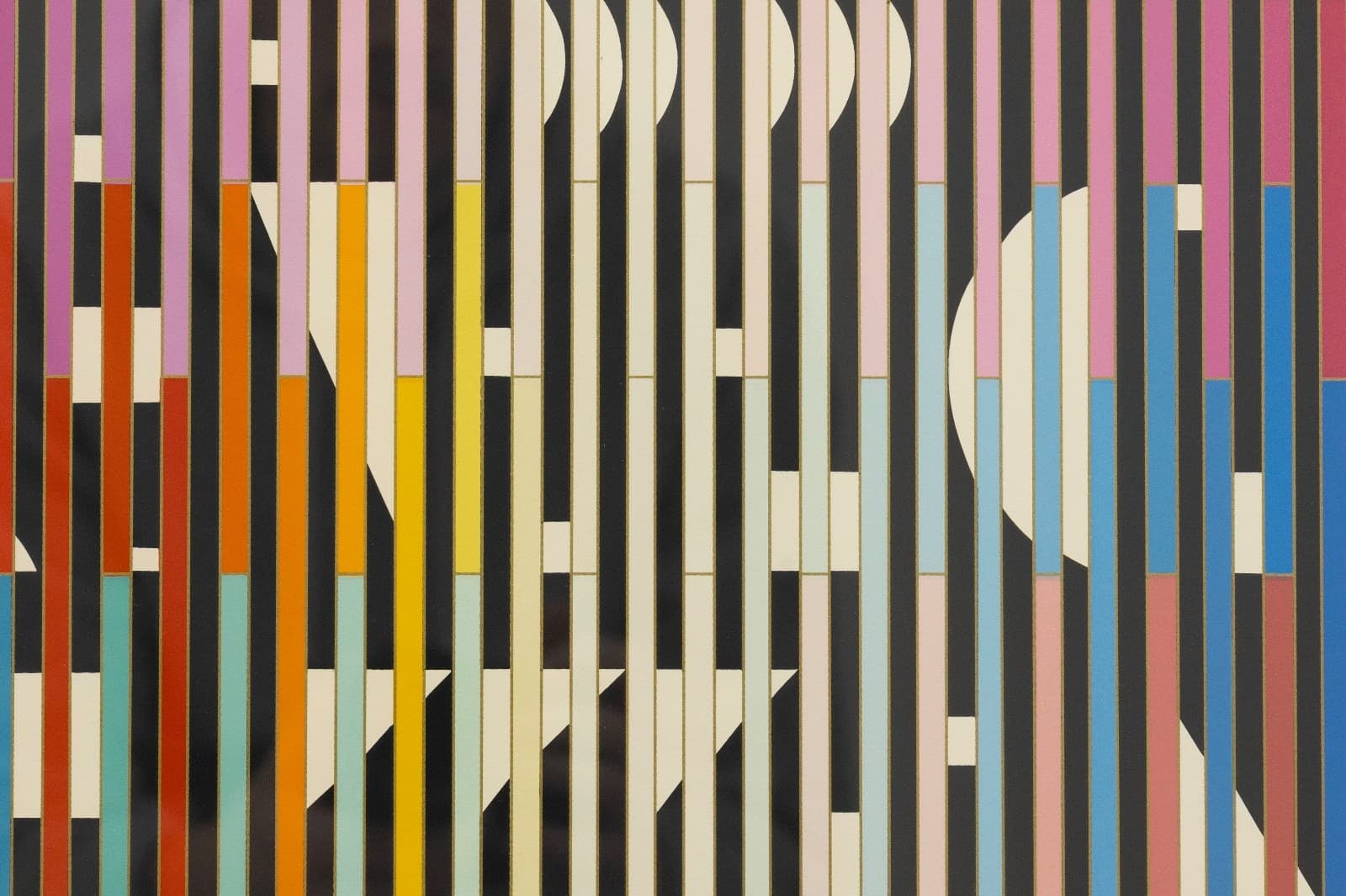Yaacov Agam Sparkling Night Rainbow 1981 Signed Op Art Serigraph 170/180 Framed - Thumbnail 3