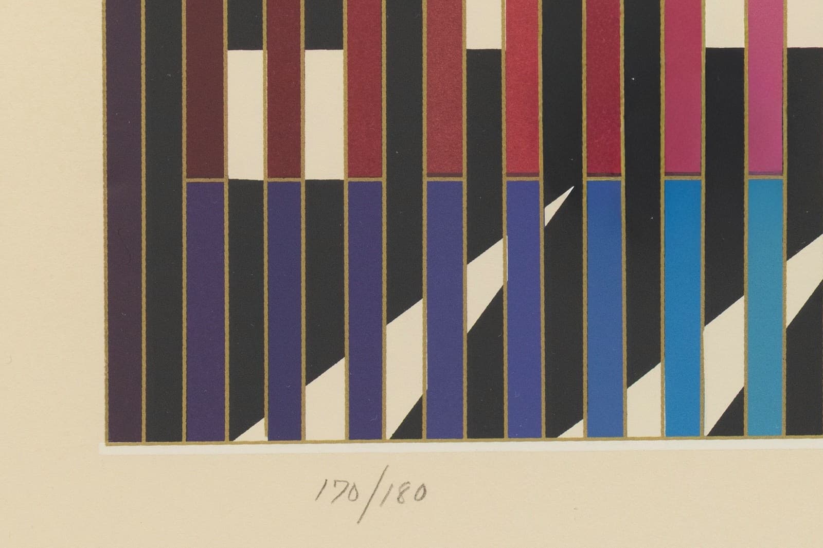 Yaacov Agam Sparkling Night Rainbow 1981 Signed Op Art Serigraph 170/180 Framed - Thumbnail 4