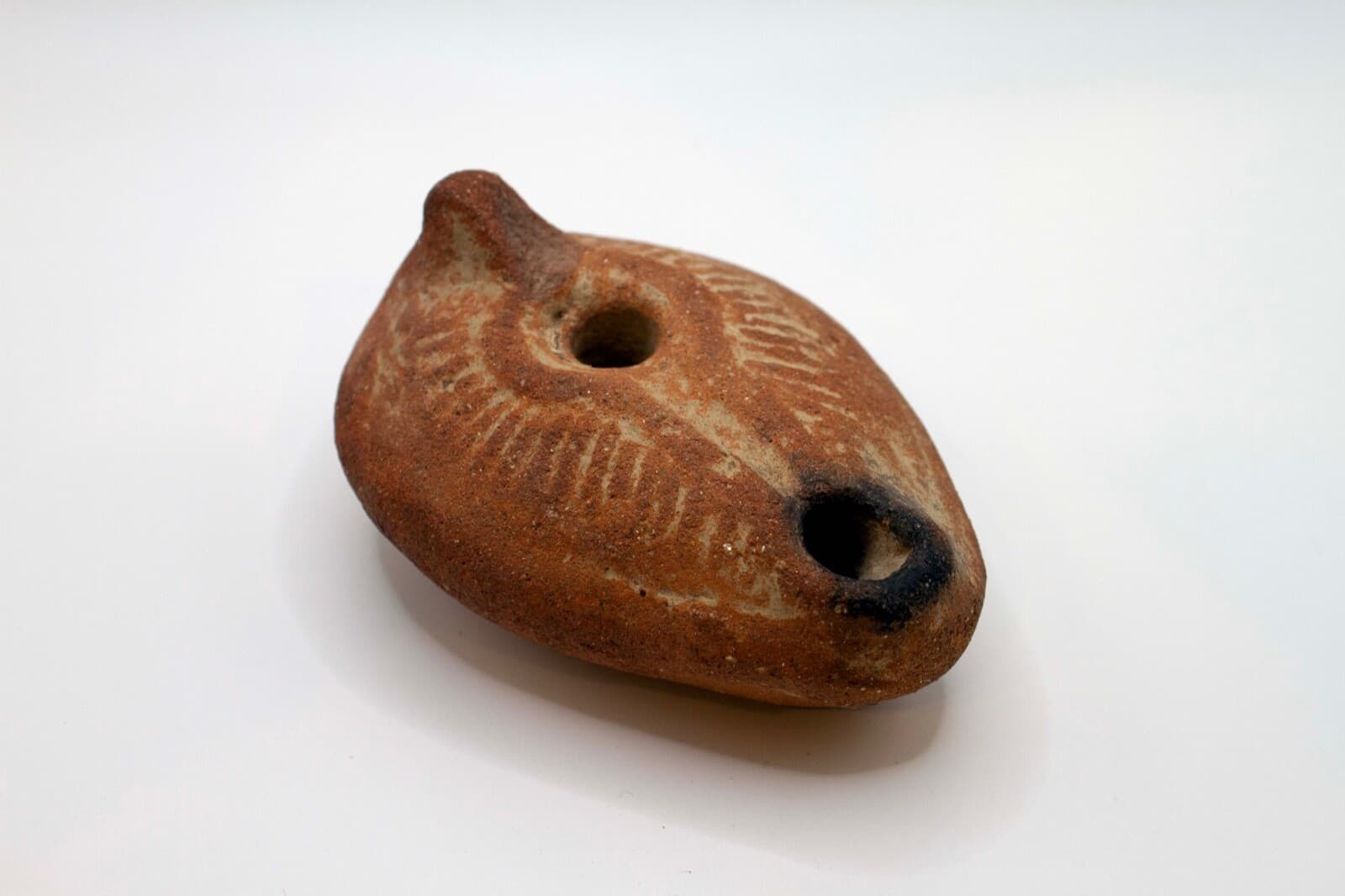Pre-Columbian Ancient Boat-Shaped Terracotta Pottery Oil Lamp Historic Artifact - Thumbnail 7