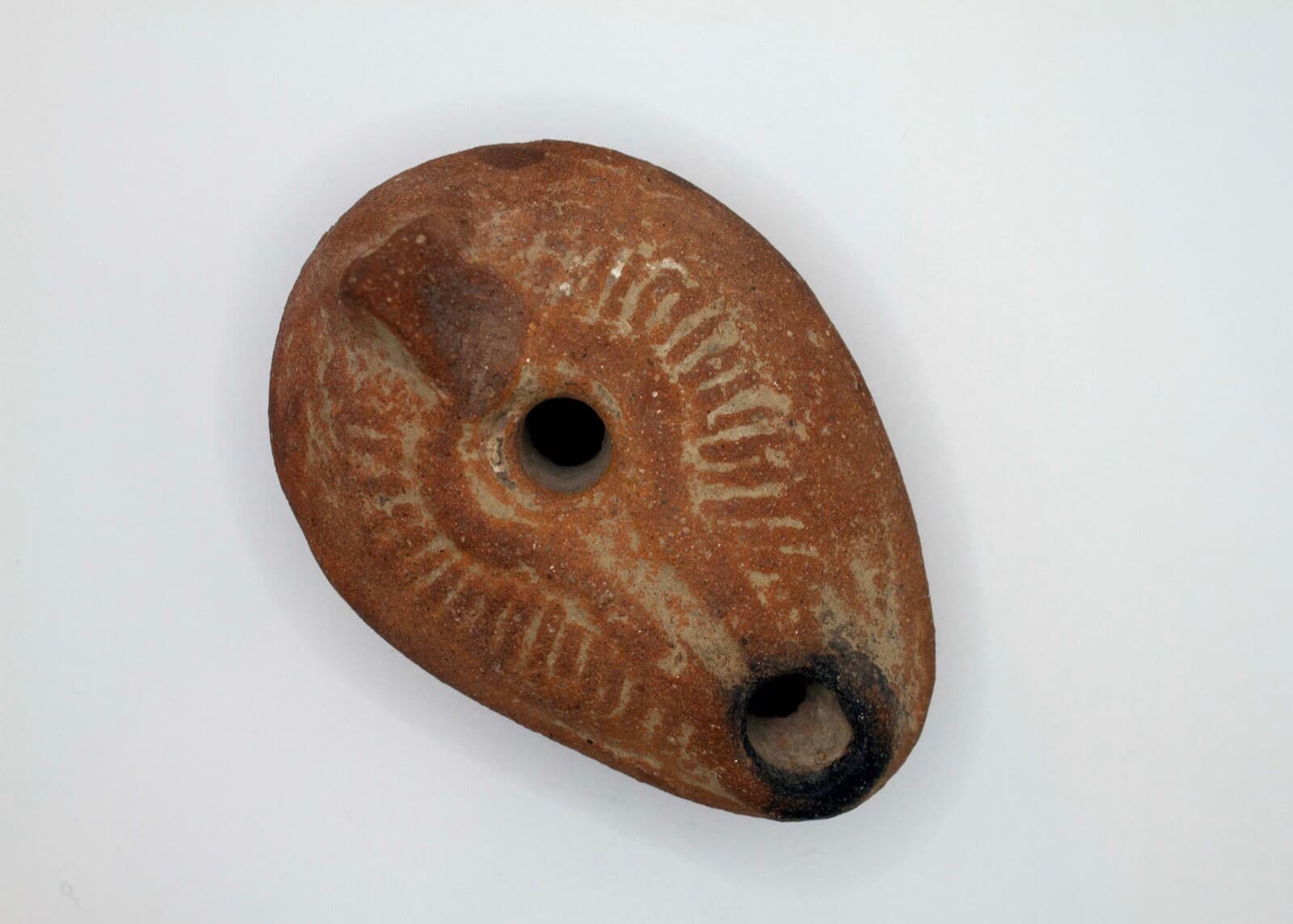 Pre-Columbian Ancient Boat-Shaped Terracotta Pottery Oil Lamp Historic Artifact - Thumbnail 4