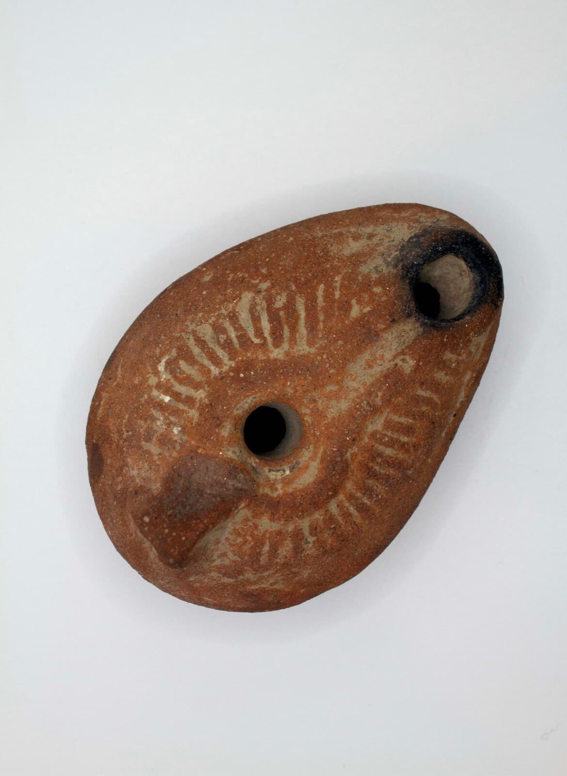 Pre-Columbian Ancient Boat-Shaped Terracotta Pottery Oil Lamp Historic Artifact - Thumbnail 5