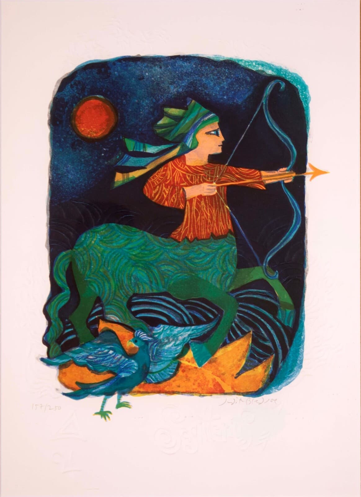 Contemporary Modern Judith Bledsoe "Sagittarius" Framed Lithograph - Thumbnail 2