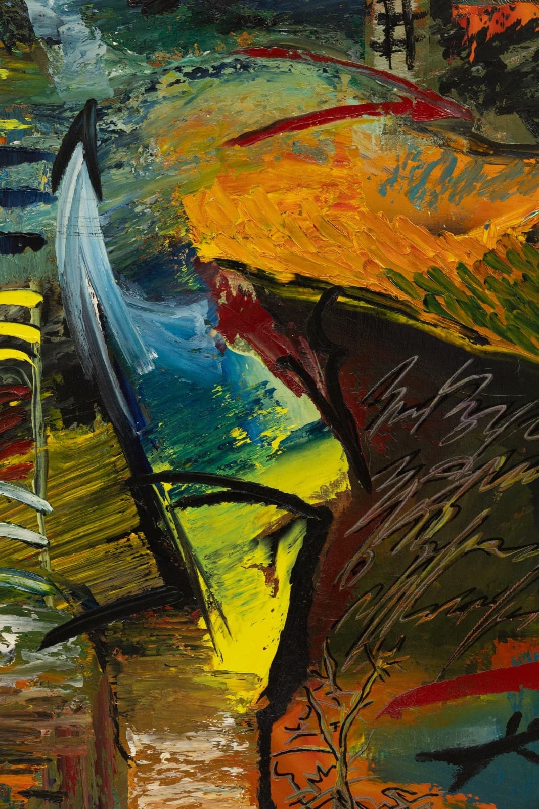 Besso Bakradze Unpredictable Criterion 1993 Signed Abstract Oil Painting Canvas - Thumbnail 3