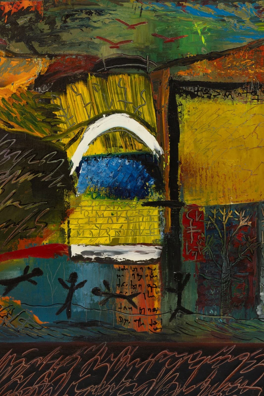 Besso Bakradze Unpredictable Criterion 1993 Signed Abstract Oil Painting Canvas - Thumbnail 2
