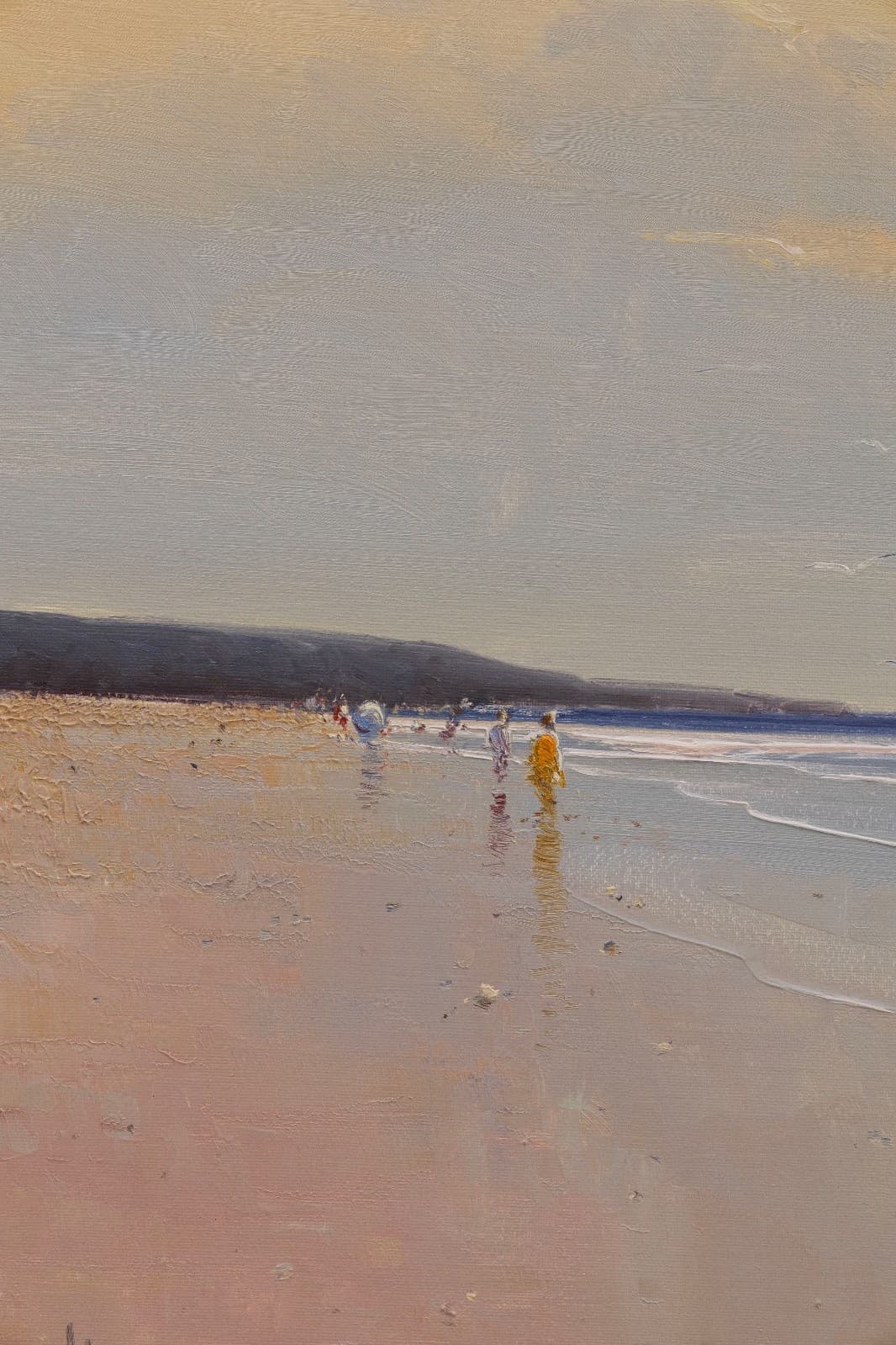 Jorge Segrelles Beach II Signed Oil On Canvas Contemporary Impressionism Framed - Thumbnail 4