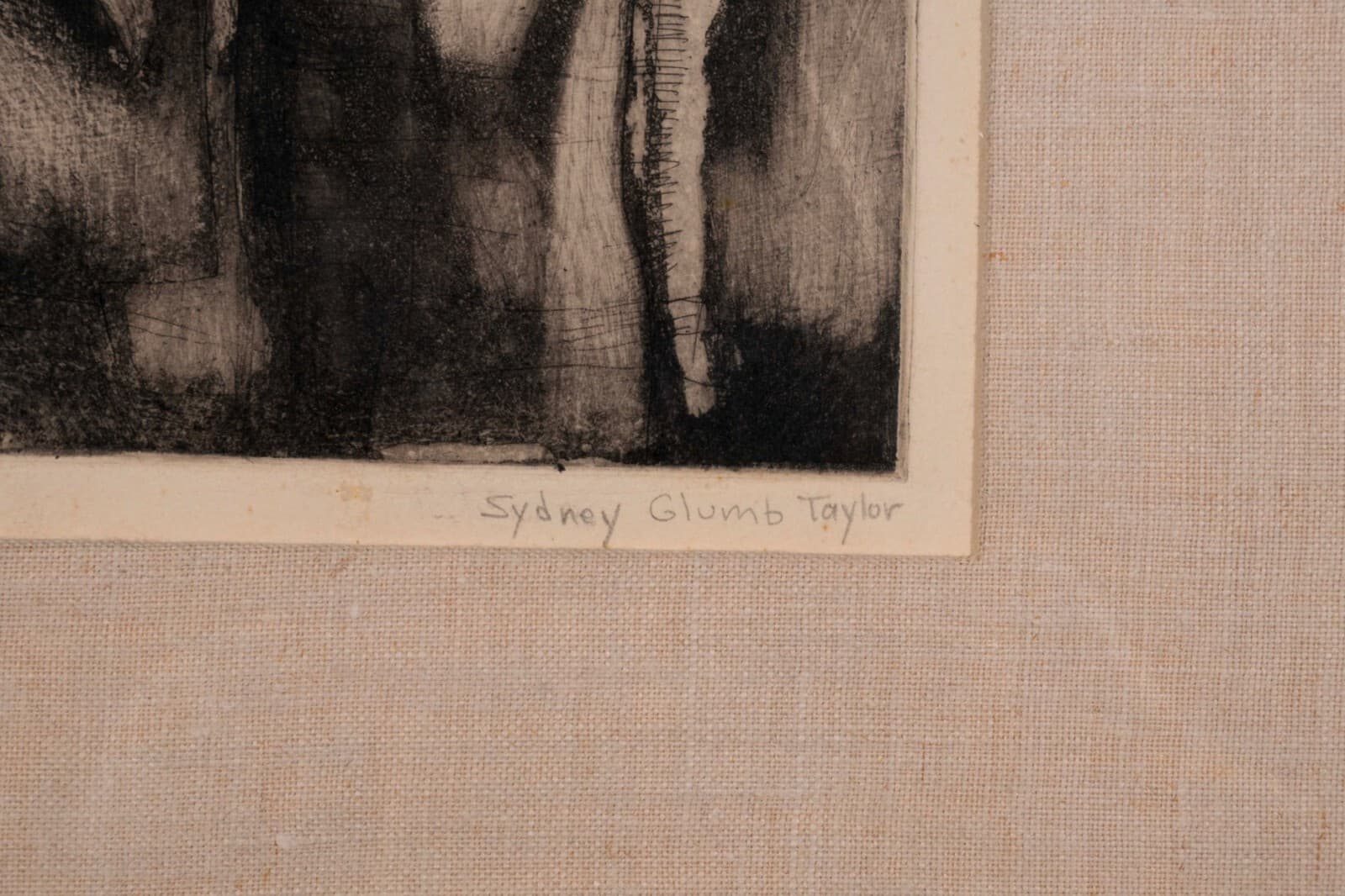 Sydney Glumb Taylor Ladies in Wait Signed Modern Figurative Etching 1/6 Framed - Thumbnail 8