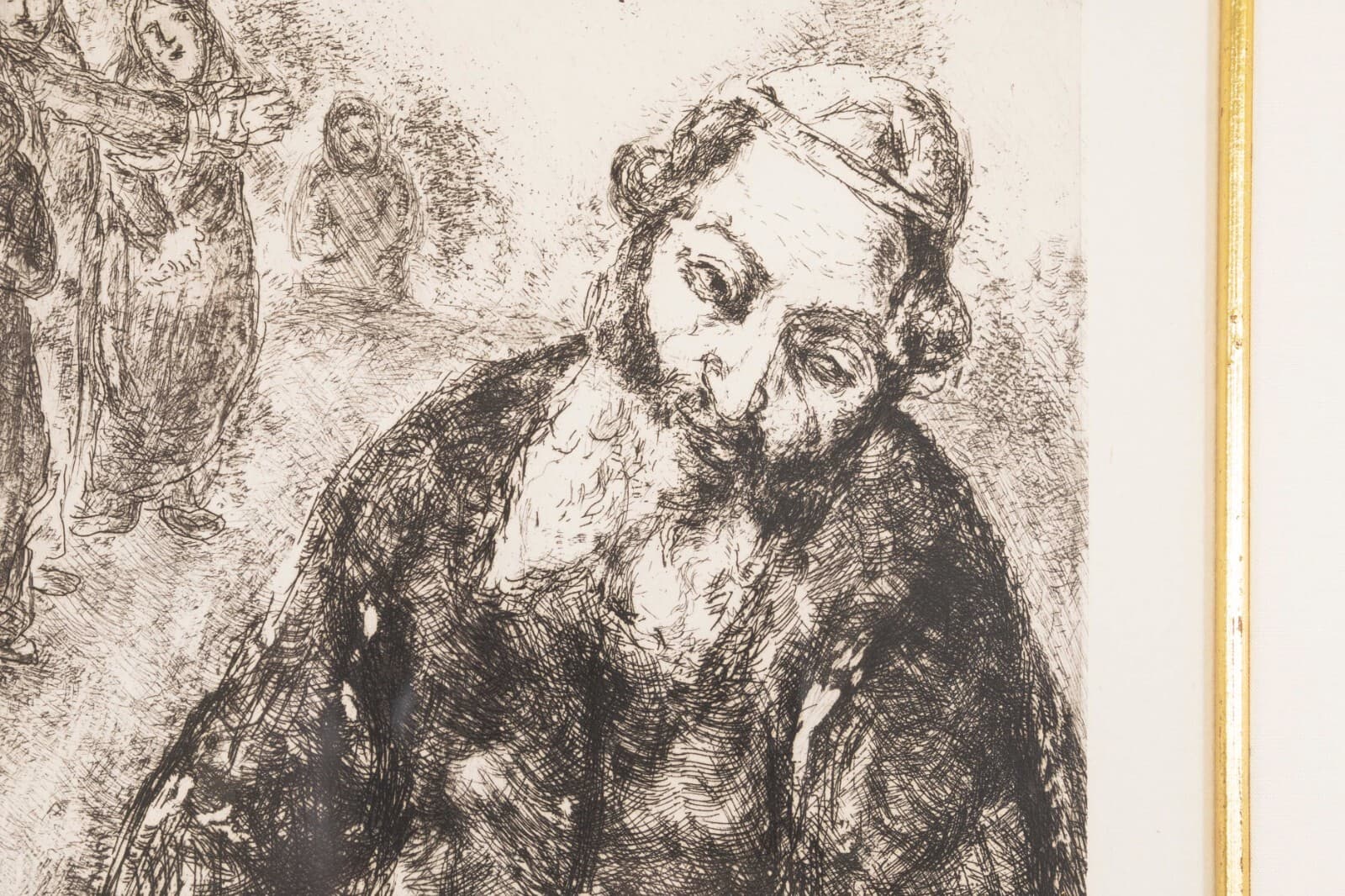 Marc Chagall Joshua Reads the Words of the Law The Bible Series Etching Framed - Thumbnail 3