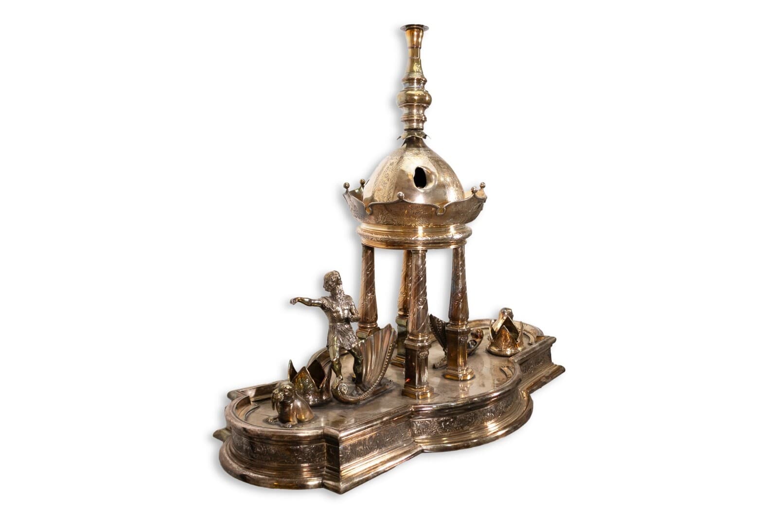 Meriden Britannia Co American Silver Plate Ornamental Centerpiece Candle Holder - Thumbnail 2