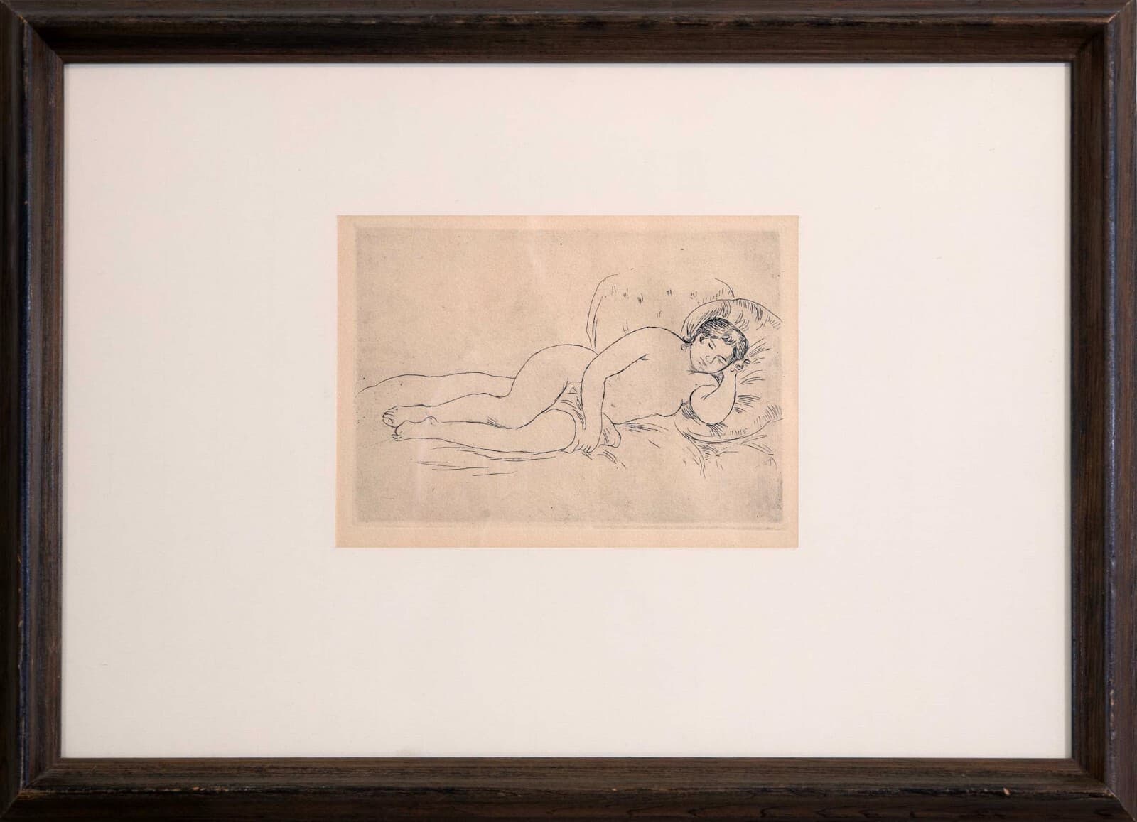 Pierre-Auguste Renoir Femme Nue Couchee Tournee a Droitte Drypoint Etching 1906 - Thumbnail 2