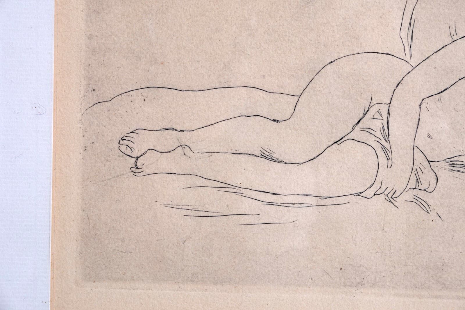 Pierre-Auguste Renoir Femme Nue Couchee Tournee a Droitte Drypoint Etching 1906 - Thumbnail 4