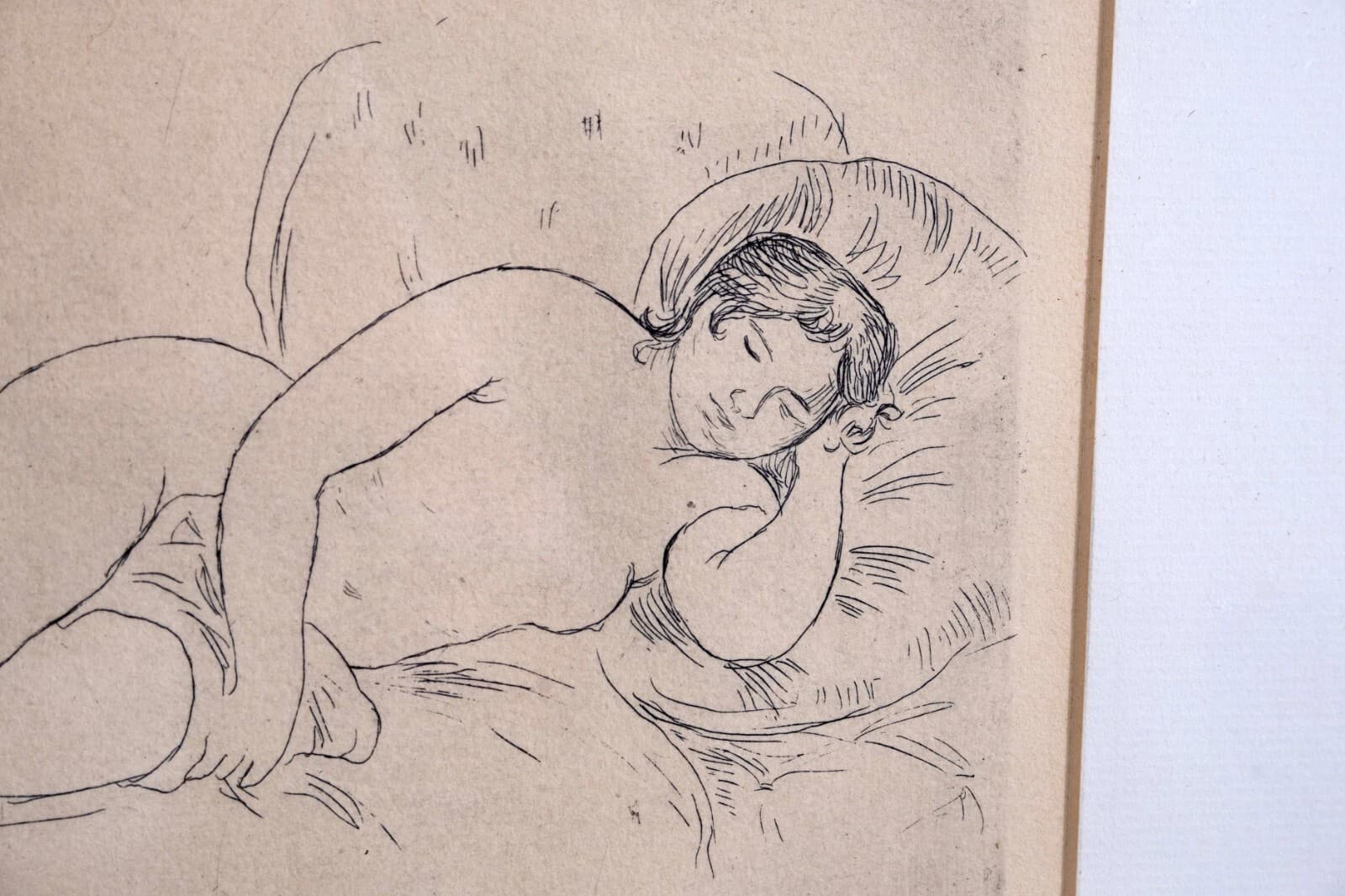 Pierre-Auguste Renoir Femme Nue Couchee Tournee a Droitte Drypoint Etching 1906 - Thumbnail 5
