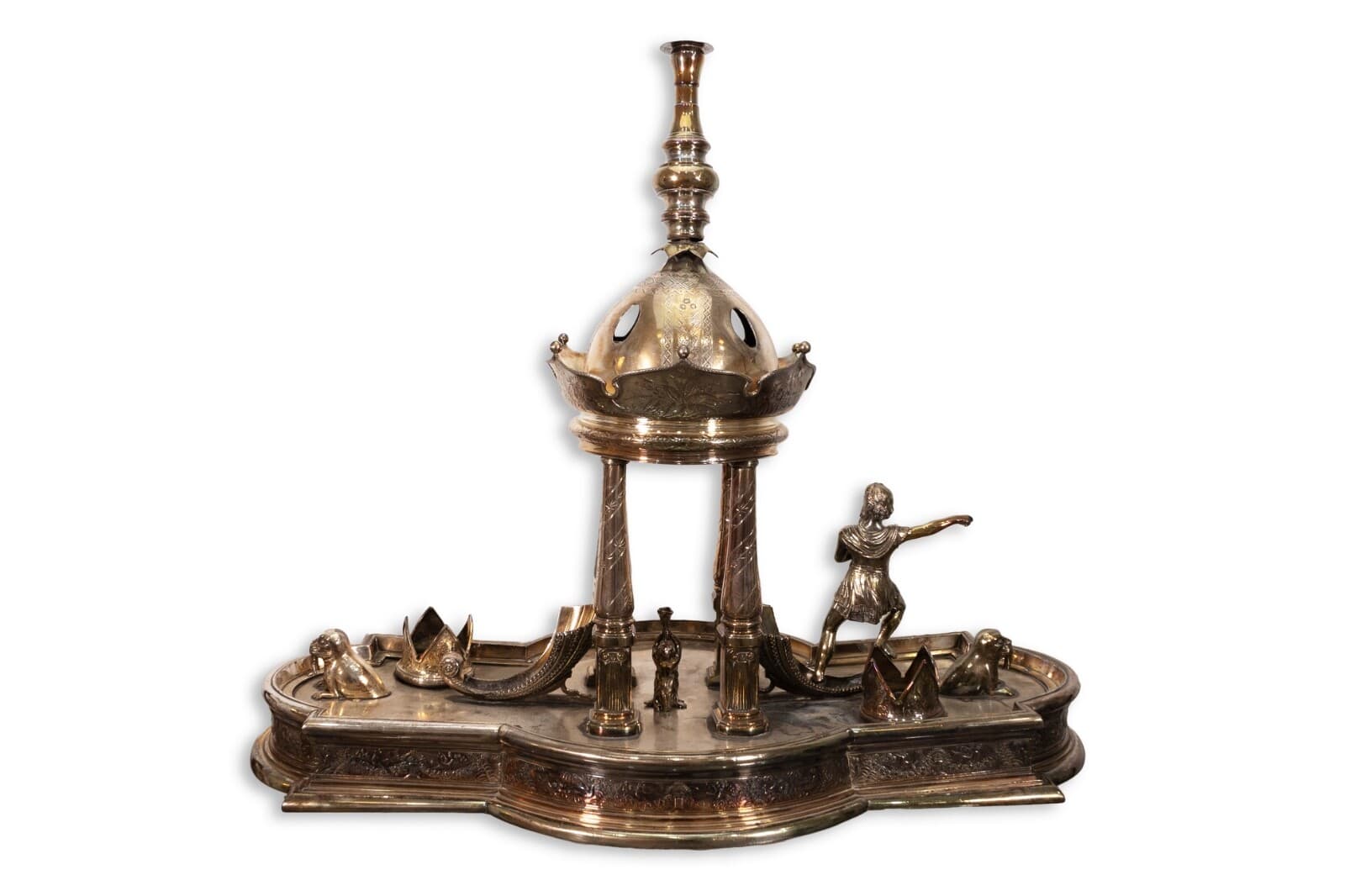 Meriden Britannia Co American Silver Plate Ornamental Centerpiece Candle Holder - Thumbnail 3