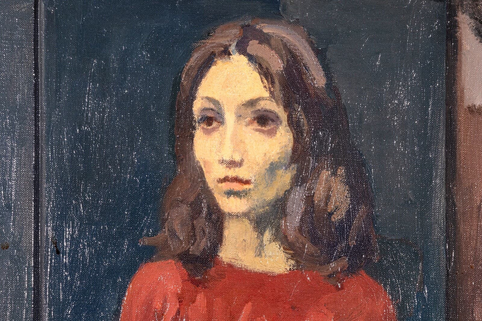 Raphael Soyer Seated Girl Signed Vintage Modern Figurative Original Oil Painting - Thumbnail 7
