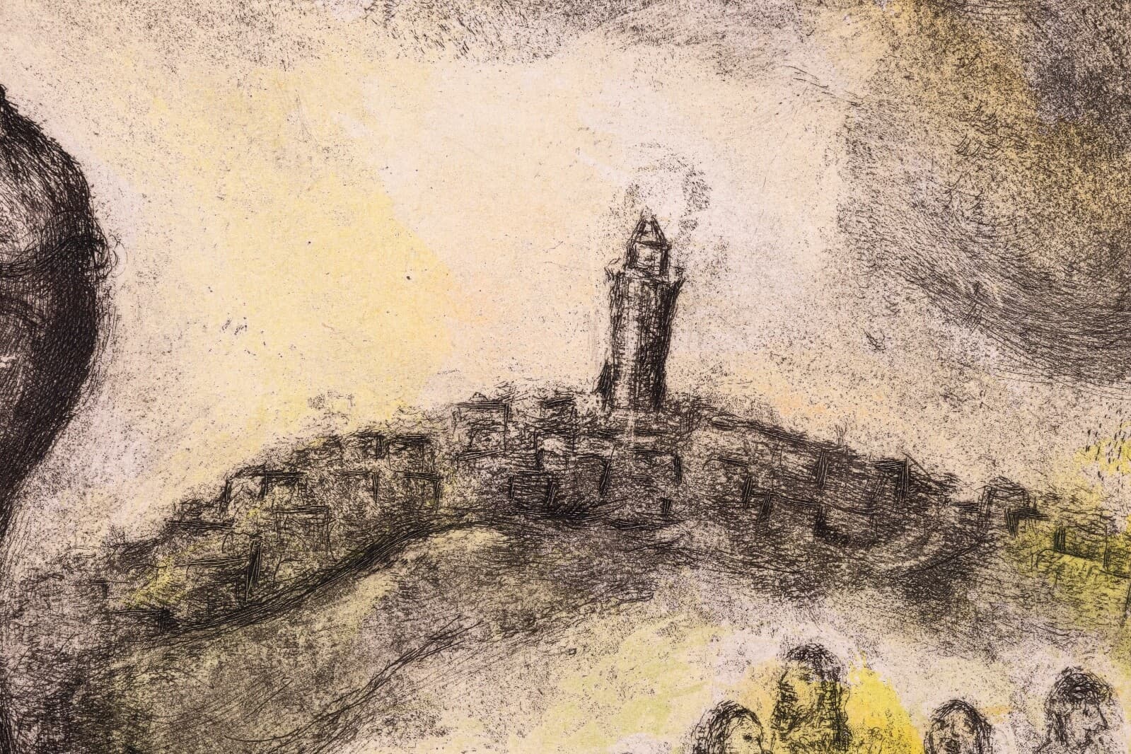 Marc Chagall David Montant La Colline des Oliviers (pl. 71) Signed Etching - Thumbnail 7