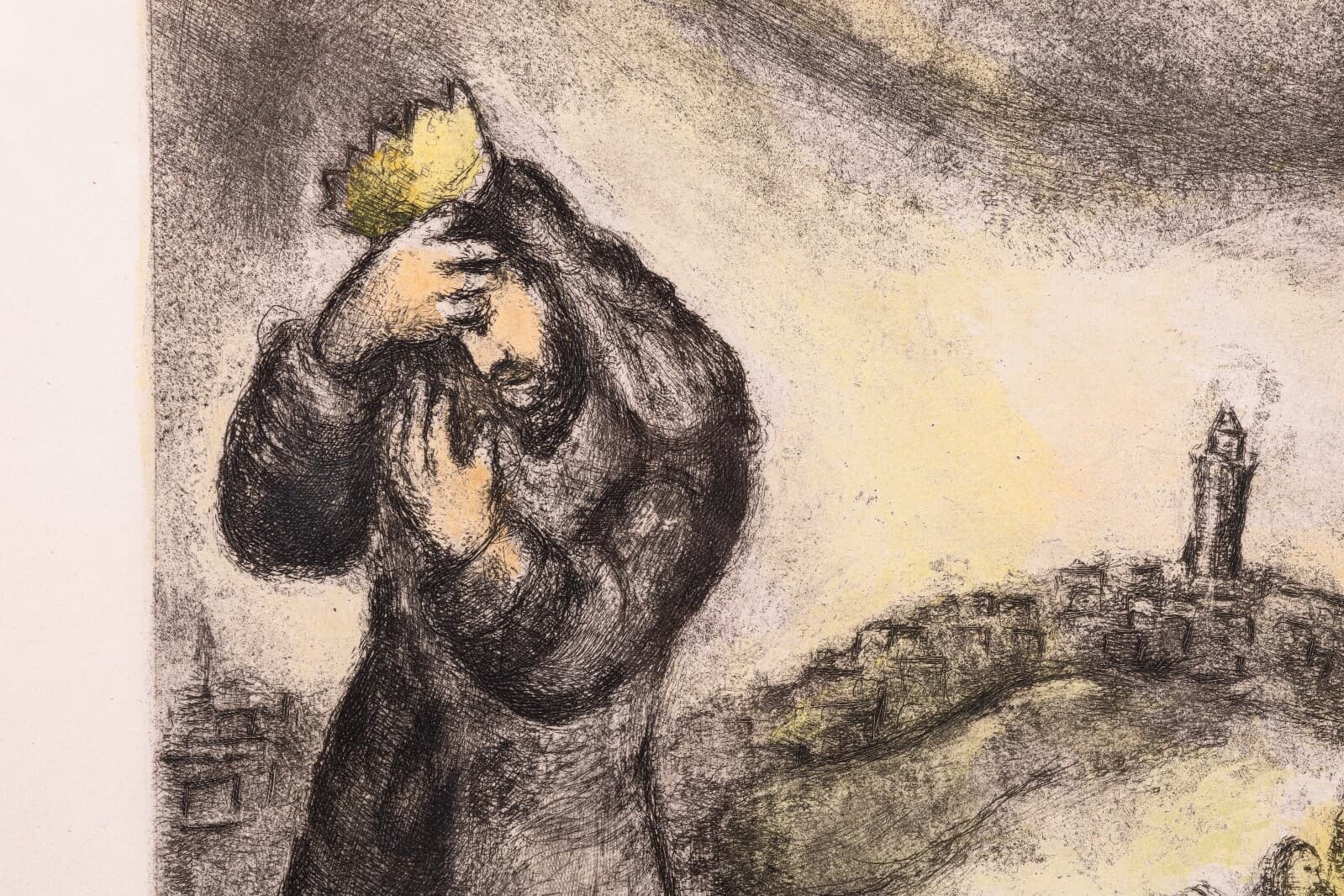 Marc Chagall David Montant La Colline des Oliviers (pl. 71) Signed Etching - Thumbnail 6