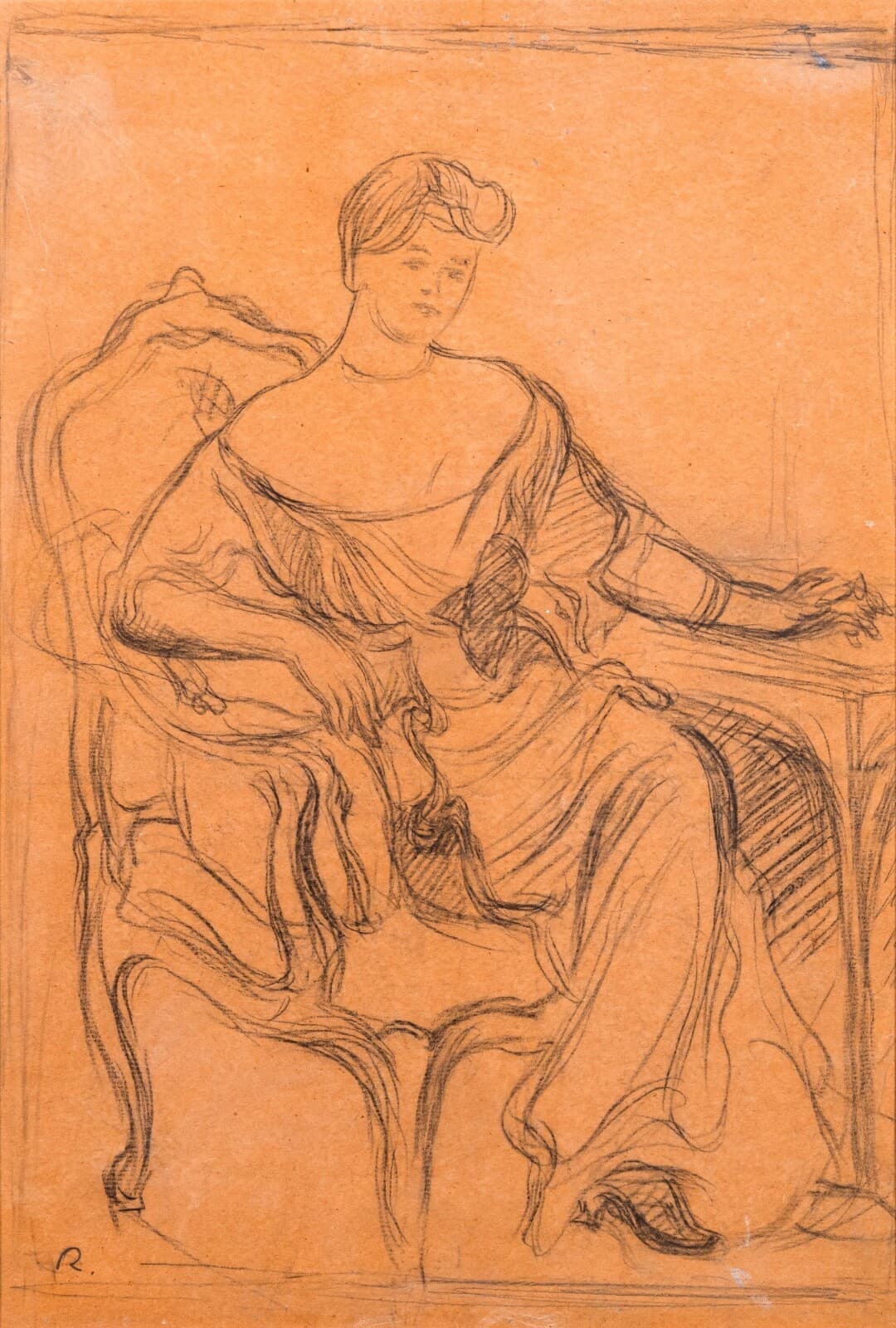 Pierre-Auguste Renoir Madame de Galéa Signed Original Sketch Graphite on Paper - Thumbnail 2