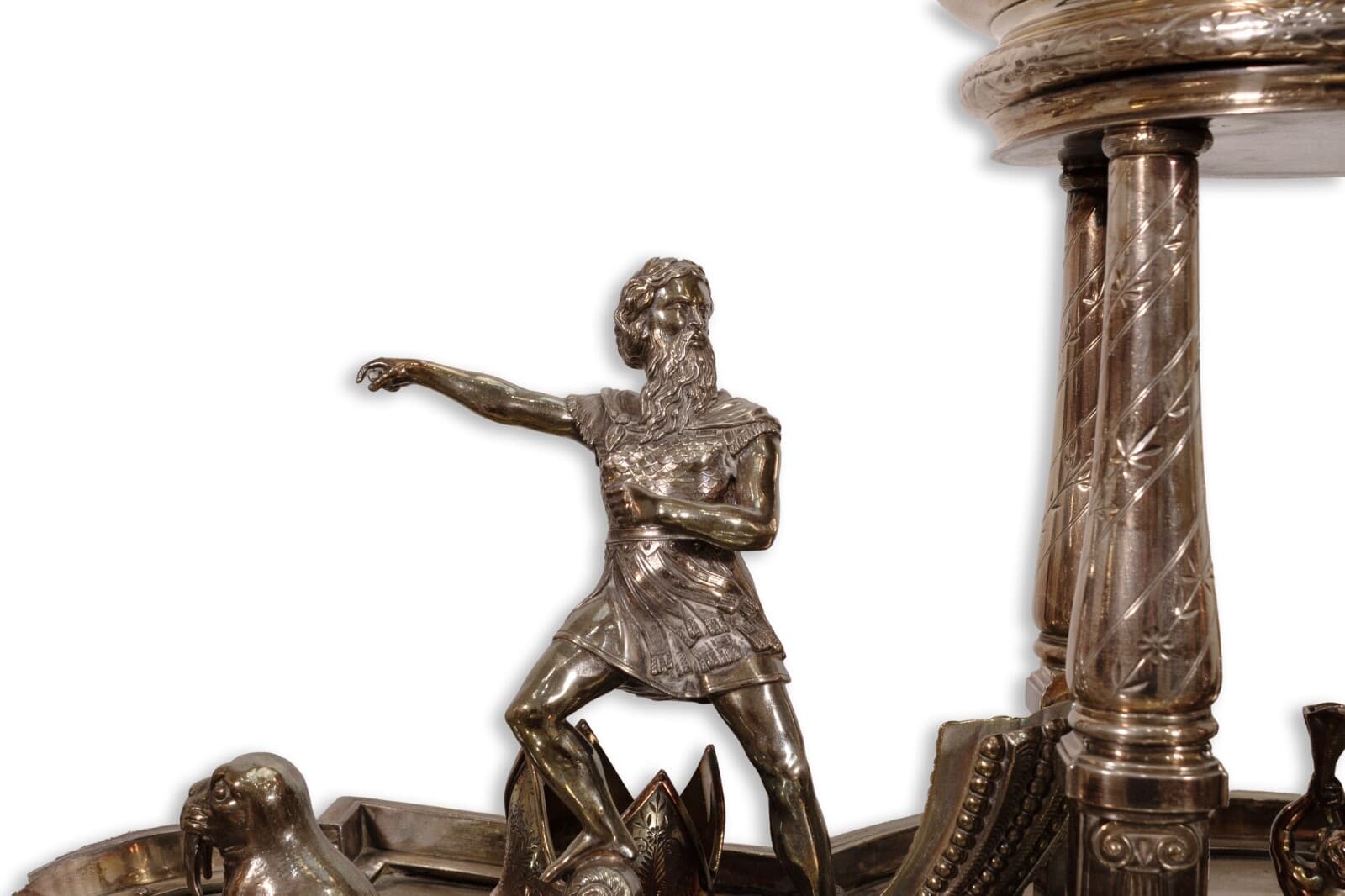 Meriden Britannia Co American Silver Plate Ornamental Centerpiece Candle Holder - Thumbnail 7