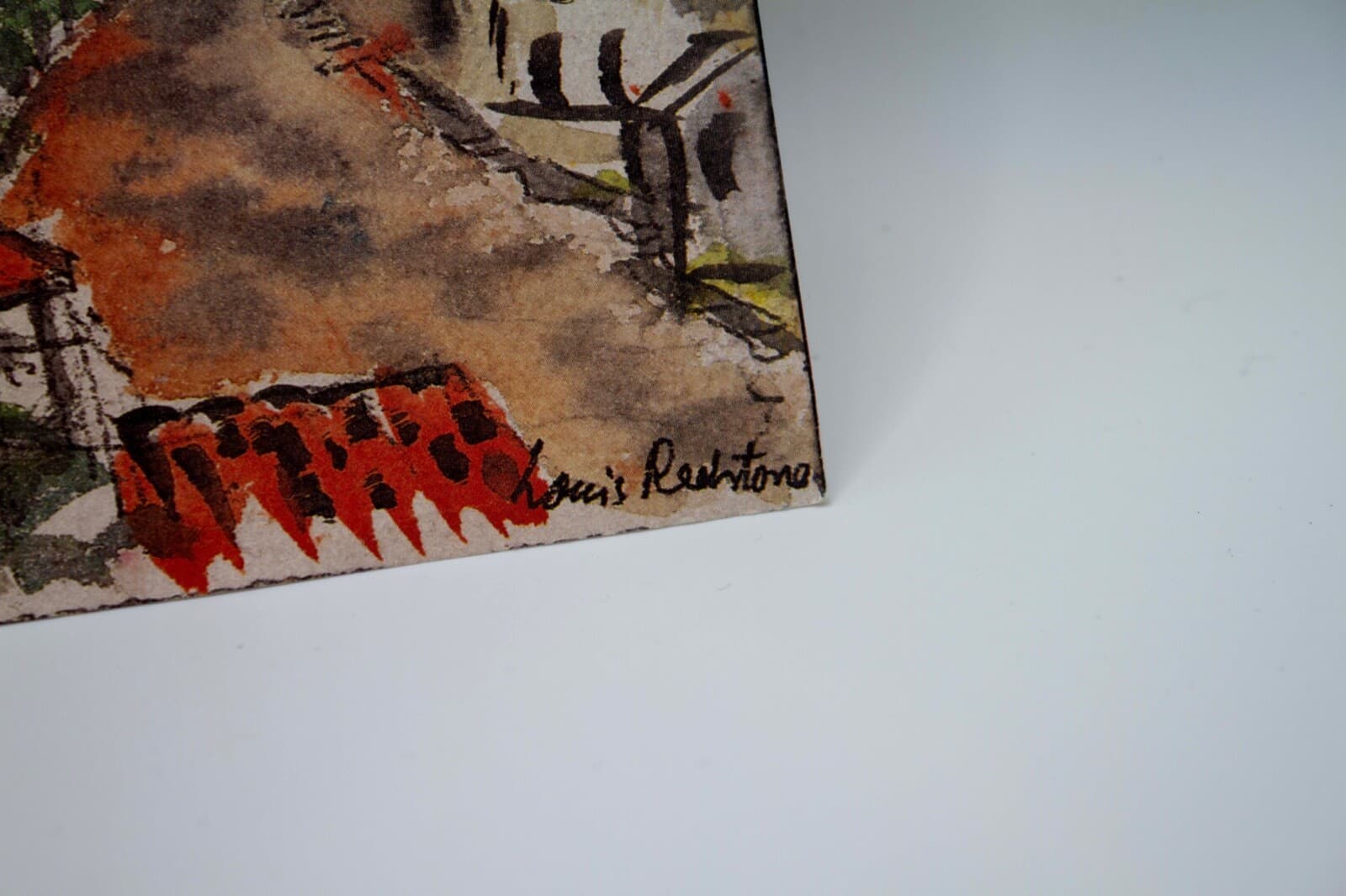 Louis Redstone Signed European Mountain Village Landscape Vintage Watercolor - Thumbnail 9