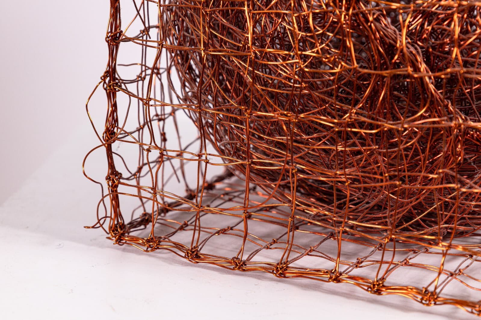 Nancy Koenigsberg Modernist Contemporary Copper Cube and Ball Sculpture 1990s - Thumbnail 5