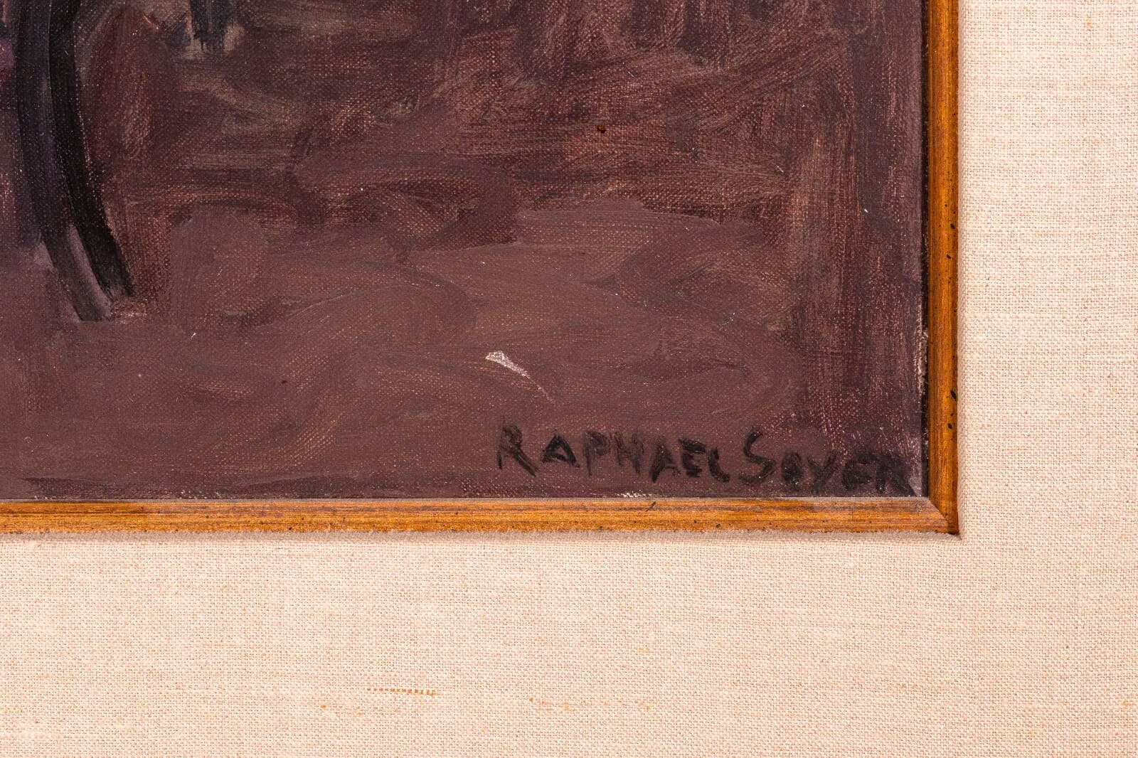 Raphael Soyer Seated Girl Signed Vintage Modern Figurative Original Oil Painting - Thumbnail 3
